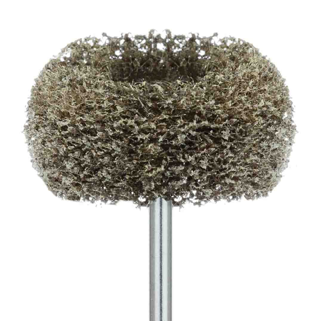 Meisinger Fuzzies Acrylic Polishing Wheel, Coarse Grit, Brown, 25mm, HP Shank, 5/Pkg, 253G-250-HP - Fuzzie Polishers, Acrylic Fuzzie, 5/Pkg, Coarse Grit, 253G-250-HP - Image 1