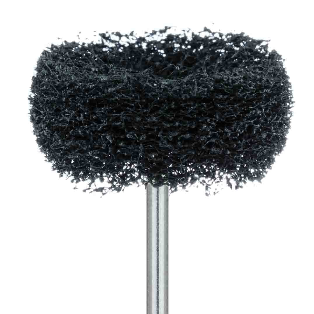 Meisinger Fuzzie Polishing Wheel, Acrylic, Medium Grit, Grey, 25mm, Handpiece, 5/Pkg, 253M-250-HP - Fuzzie Polishers, Acrylic Fuzzie, 5/Pkg, Medium Grit, 253M-250-HP - Image 1