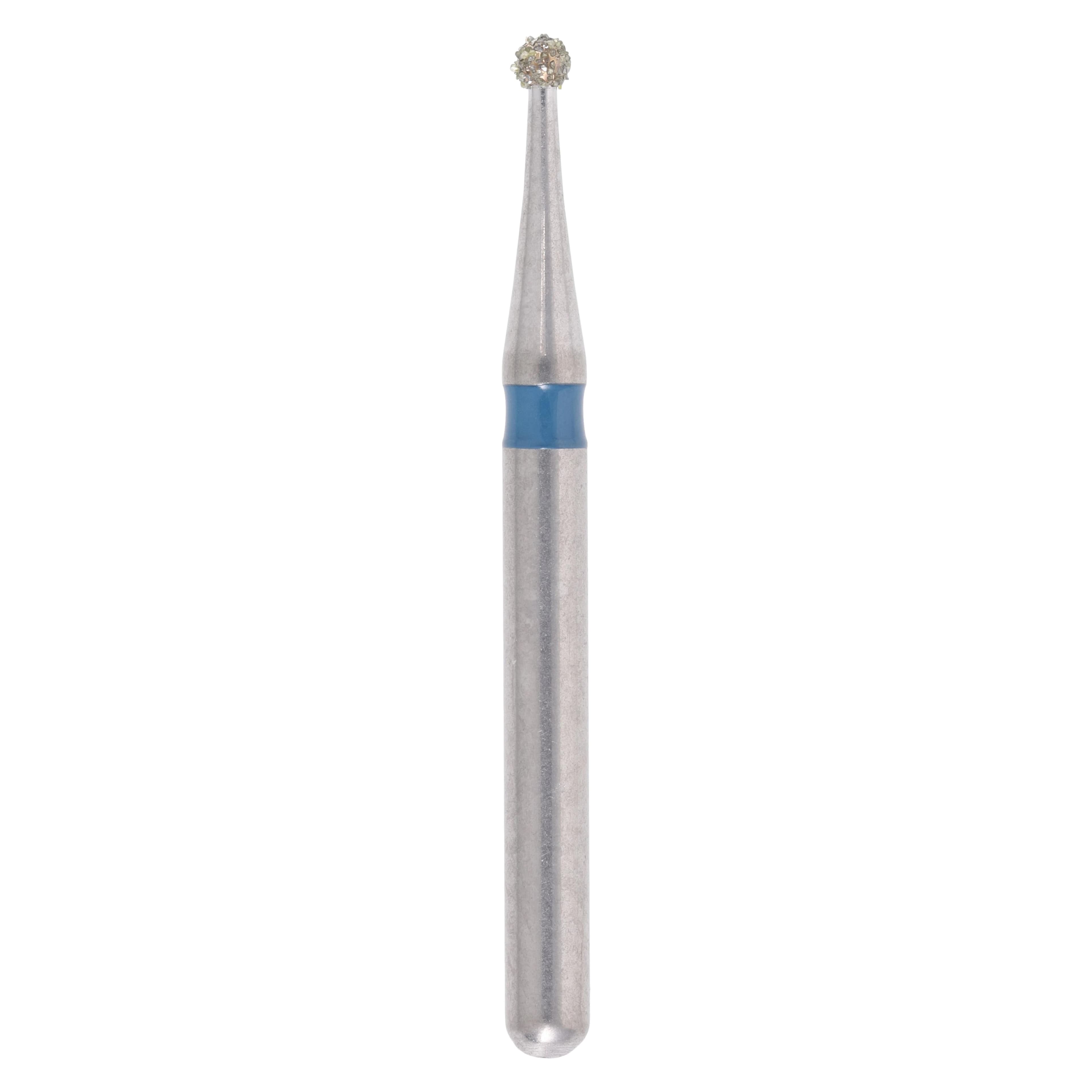 Meisinger Singles Disposable Diamond Bur, FG, Round, 1.0mm, Medium Grit, Blue Ring, #0110M, 25/Pkg - Meisinger FG Single-Use Diamonds - Medium - #0110M - Image 1