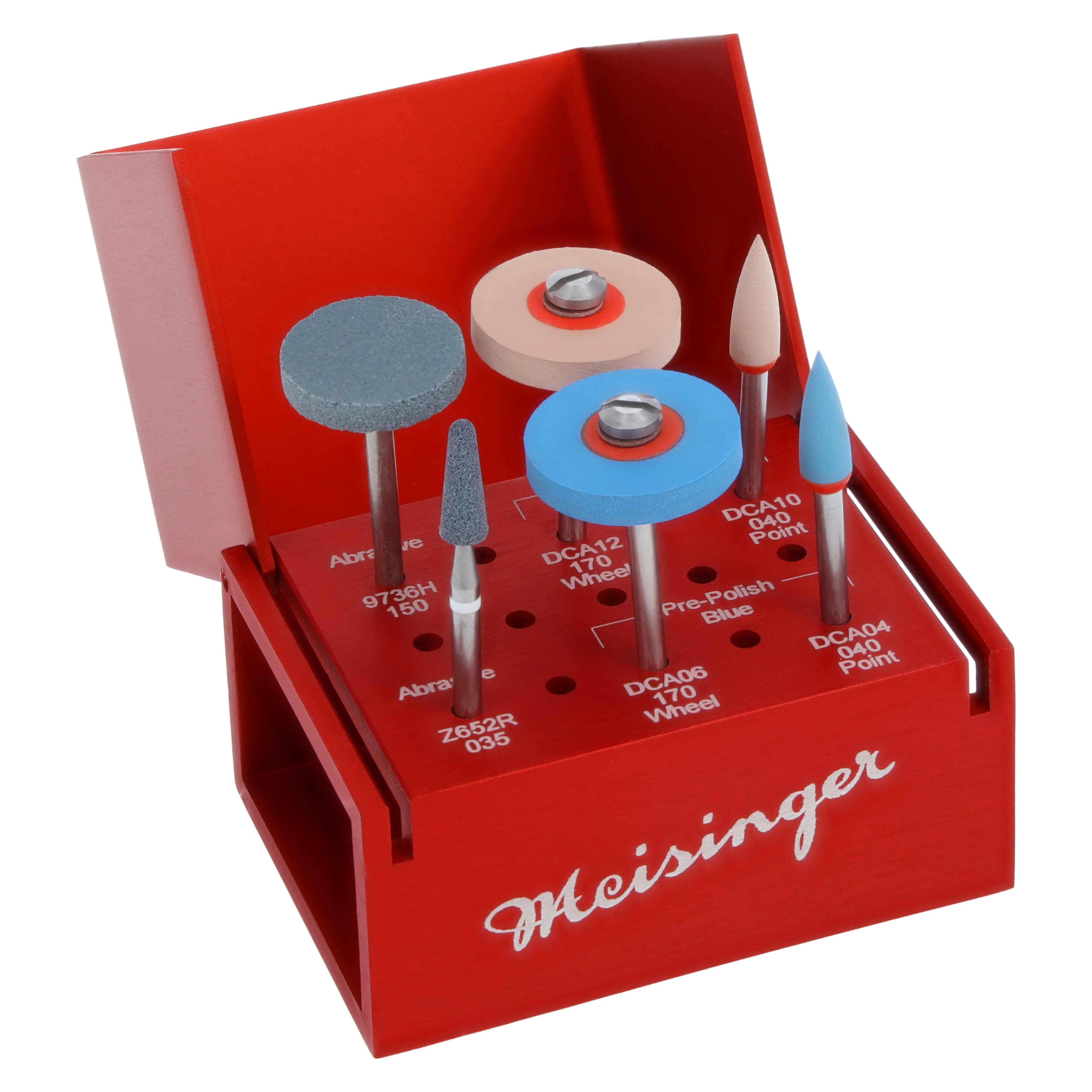 Meisinger LUSTER for Zirconia Extraoral Adjusting and Polishing Kit, 6 Pieces with Bur Block, LUS85 thumbnail 3