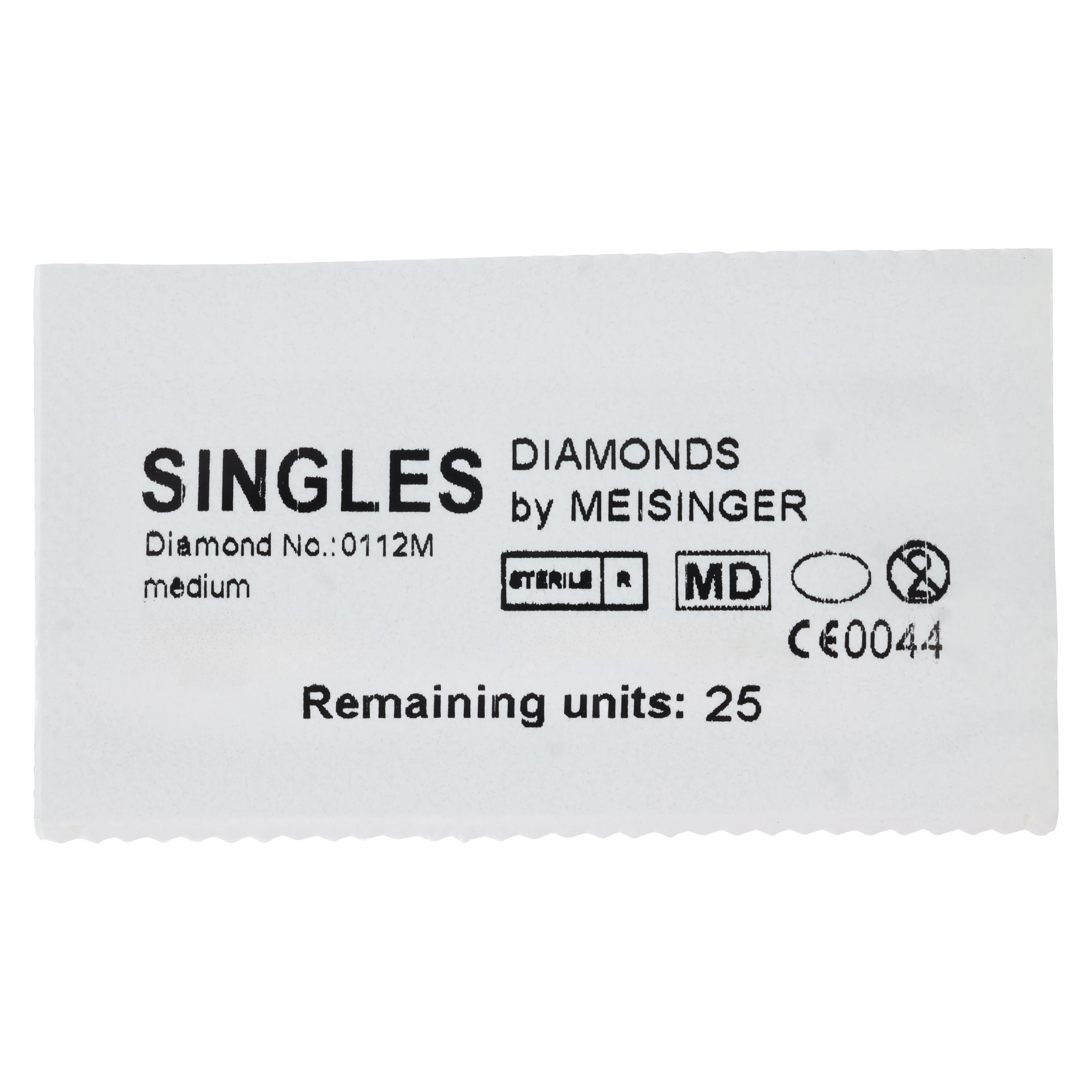 Meisinger Singles Disposable Diamond Bur FG Round 0112M, Medium Grit, 1.2mm, Blue Ring, Sterile, 25/Bx thumbnail 9