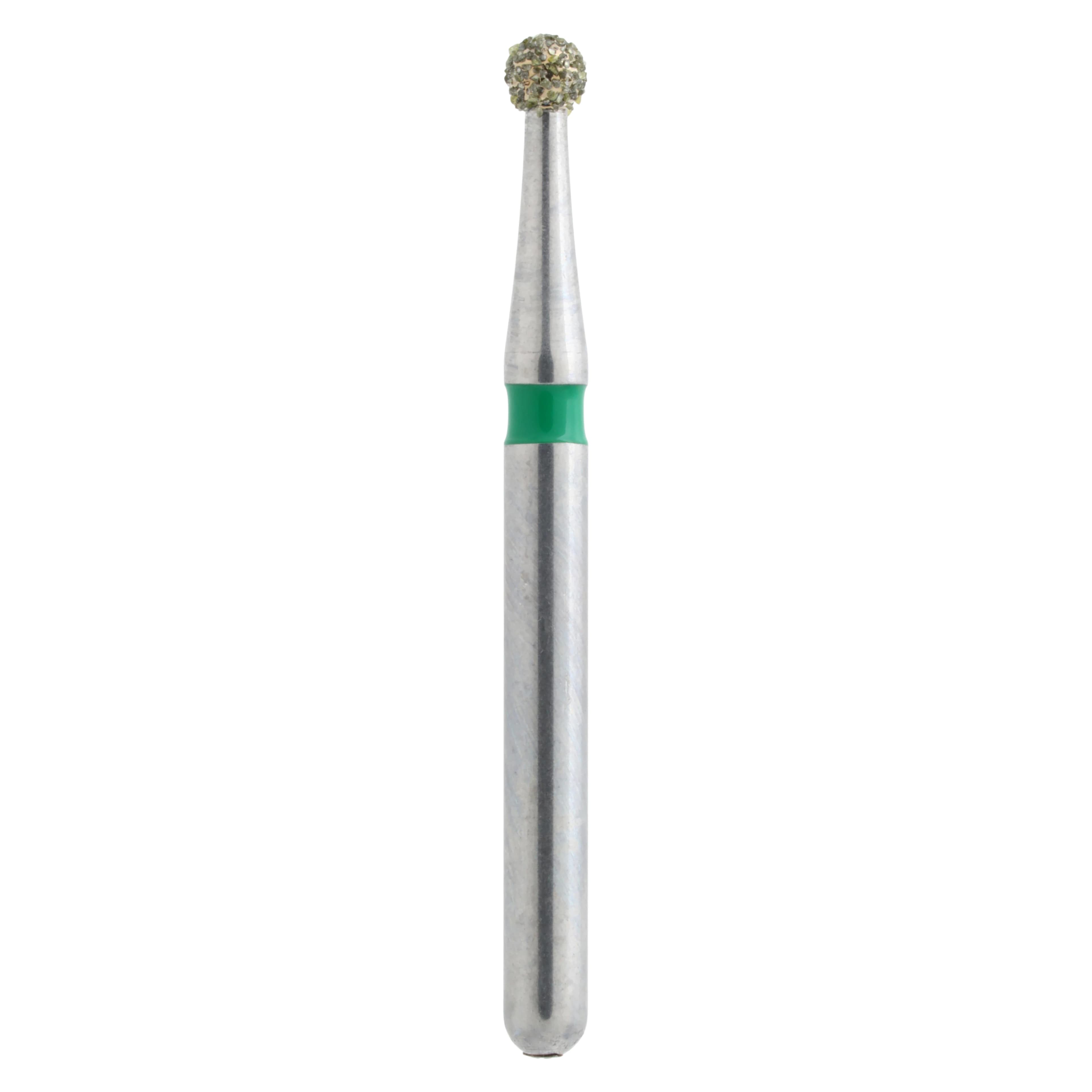 Meisinger Singles Disposable Diamond Bur, FG, Round, #0116C, 1.6 mm, Coarse, Green, 25/Pk - Meisinger Single-Use Sterile Diamond Burs, FG, Round, # 0116M, 1.6 mm, Coarse, Green, 25/Pk - Image 1