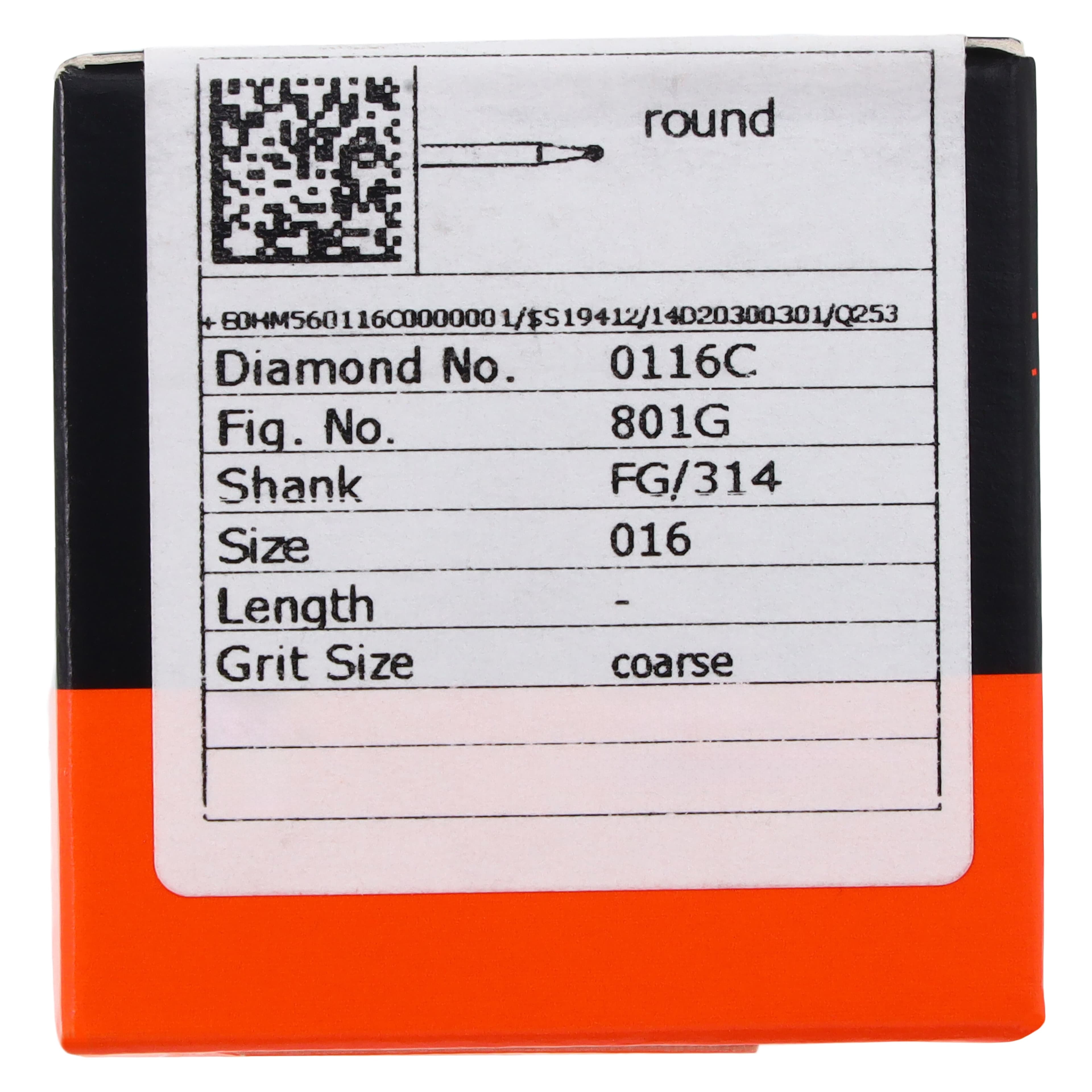 Meisinger Singles Disposable Diamond Bur, FG, Round, #0116C, 1.6 mm, Coarse, Green, 25/Pk thumbnail 5