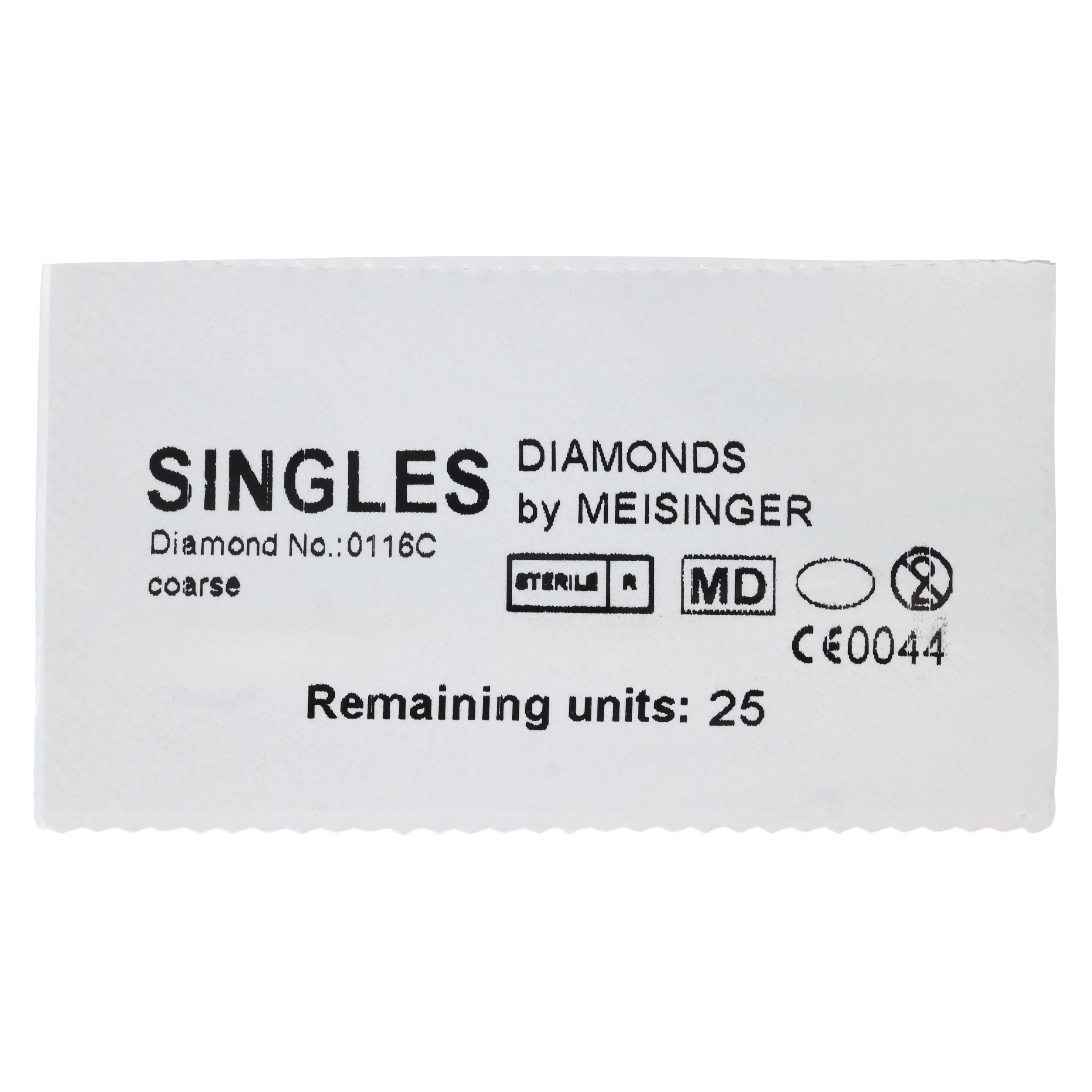 Meisinger Singles Disposable Diamond Bur, FG, Round, #0116C, 1.6 mm, Coarse, Green, 25/Pk thumbnail 9