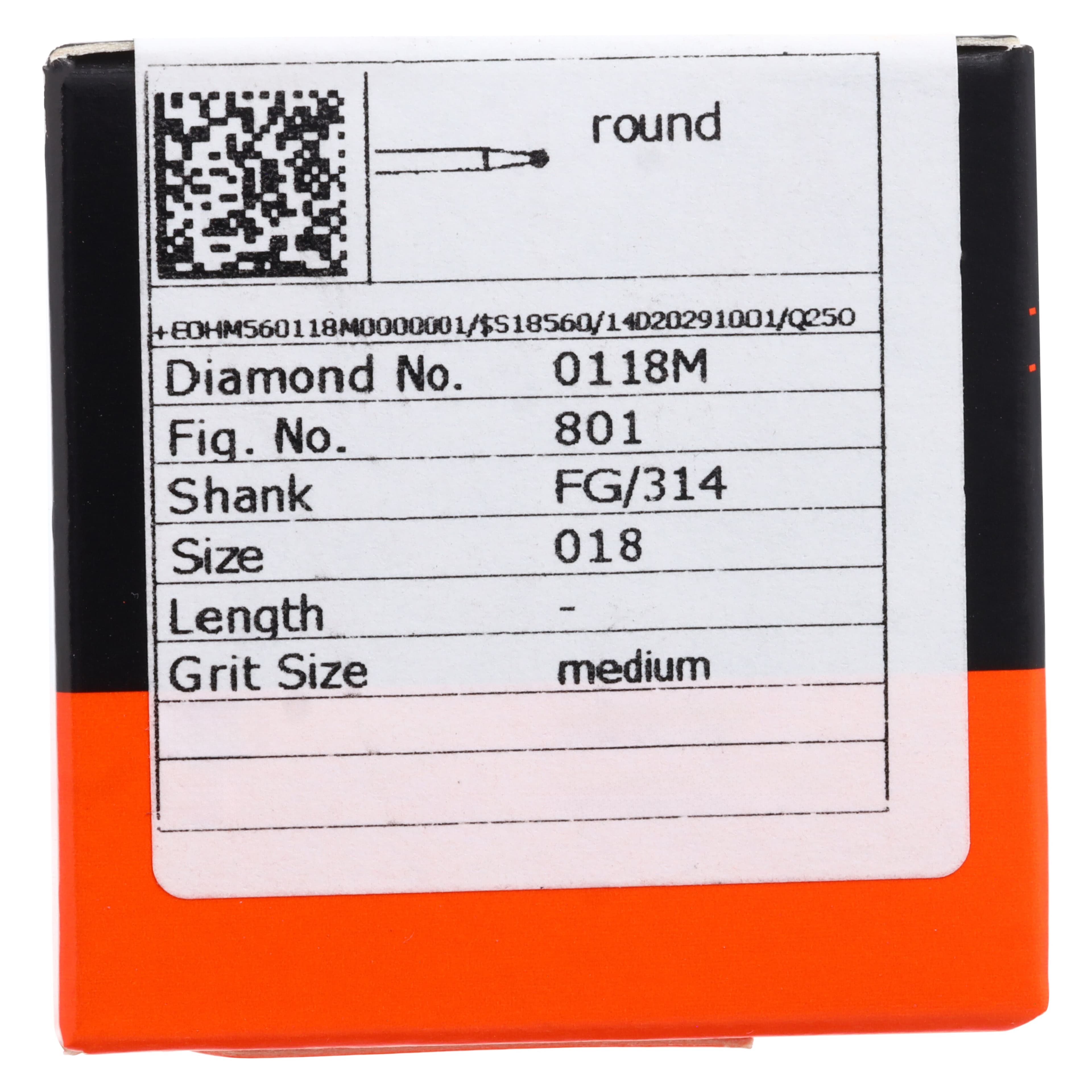 Meisinger Singles Disposable Diamond Bur, FG, Round, Medium Grit, 1.8mm, #0118M, 25/Pack thumbnail 5