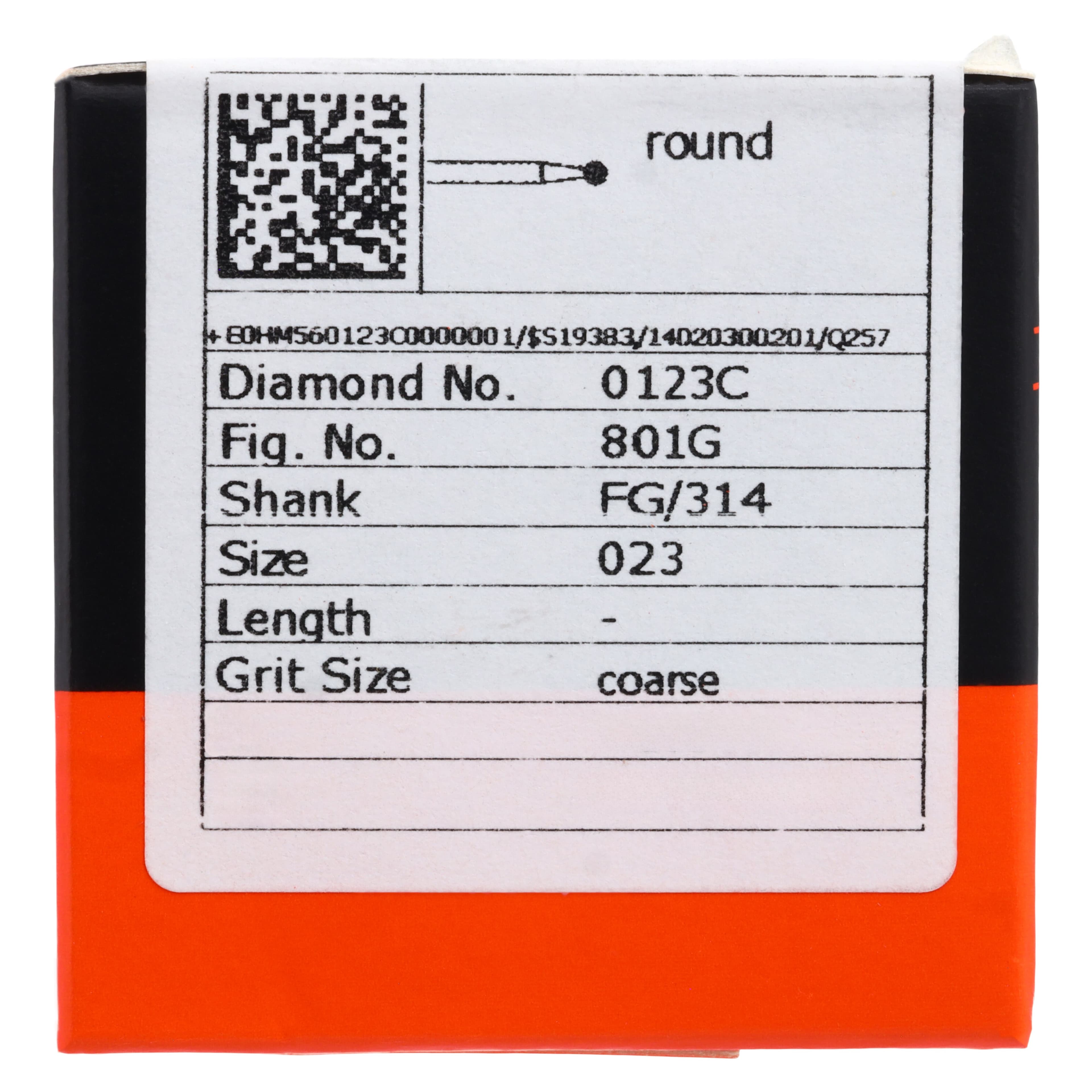 Meisinger Single-Use Sterile Diamond Burs, FG, Round, #0123C, 2.3 mm, Coarse, Green, 25/Pk thumbnail 5