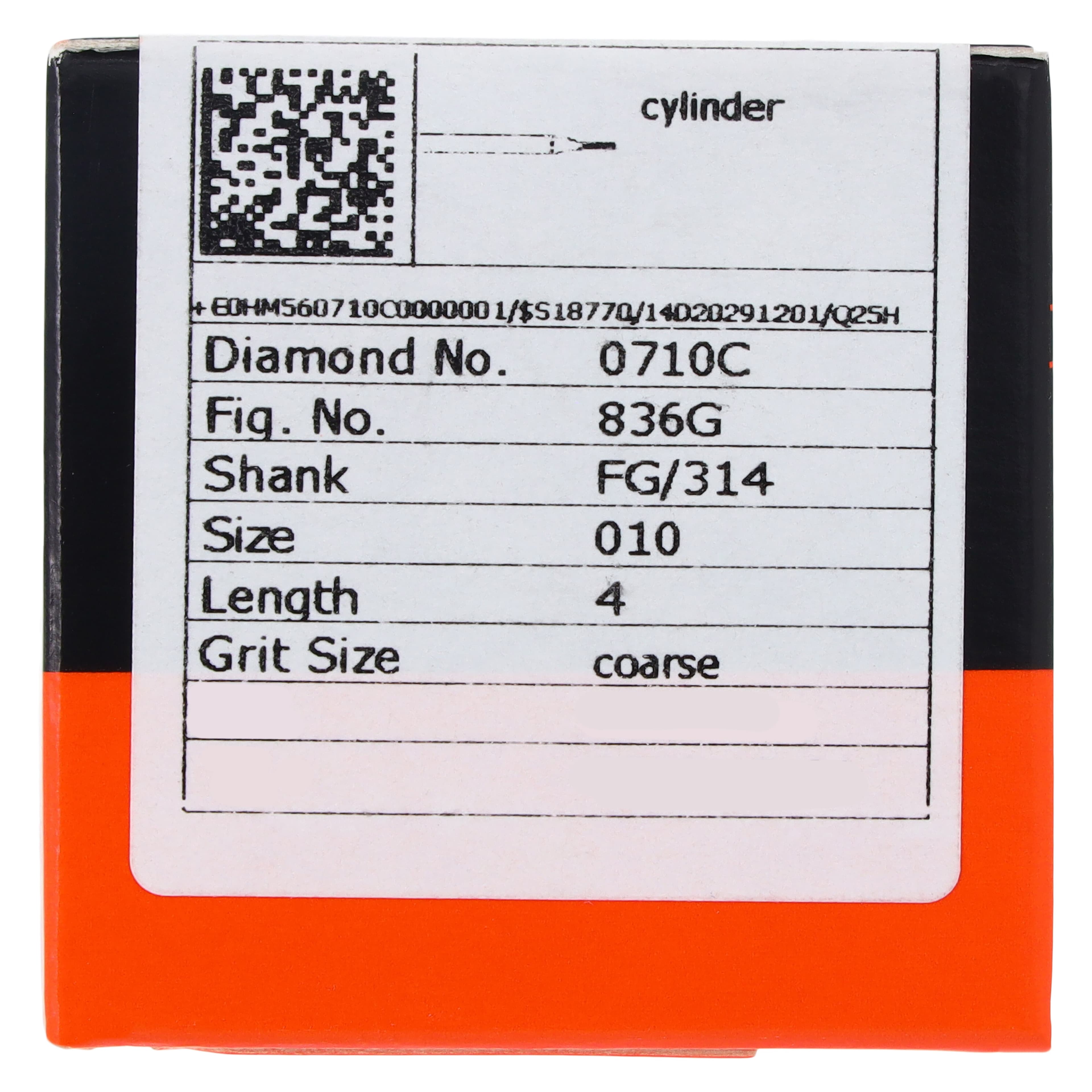 Meisinger Single-Use Sterile Diamond Bur, FG, Cylinder Flat End, #0710C, 1.0 mm, Coarse, Green, 25/Pk thumbnail 5