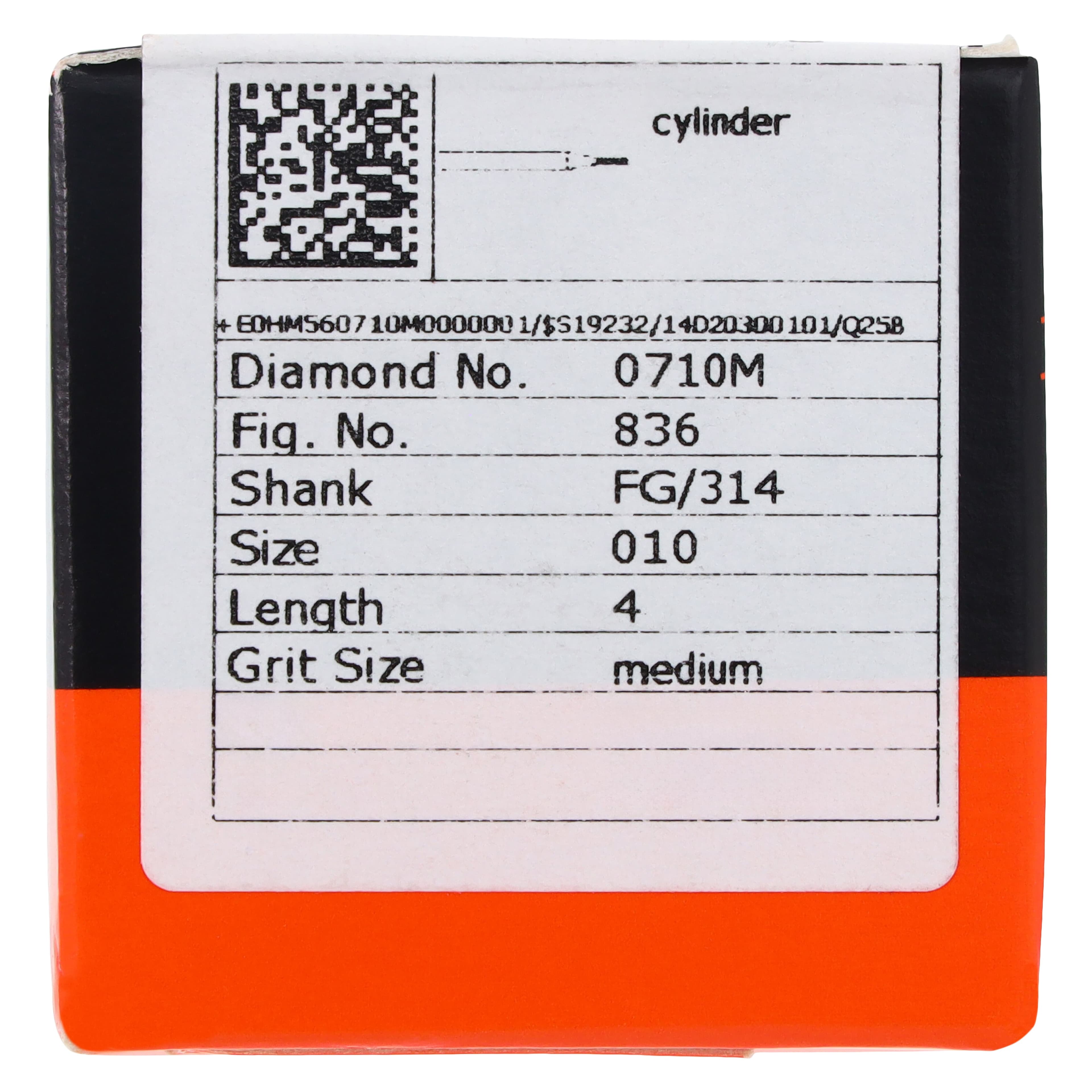 Meisinger Single-Use Sterile Diamond Burs, FG, Cylinder Flat End, #0710M, 1.0 mm, Medium, Blue, 25/Pk thumbnail 6