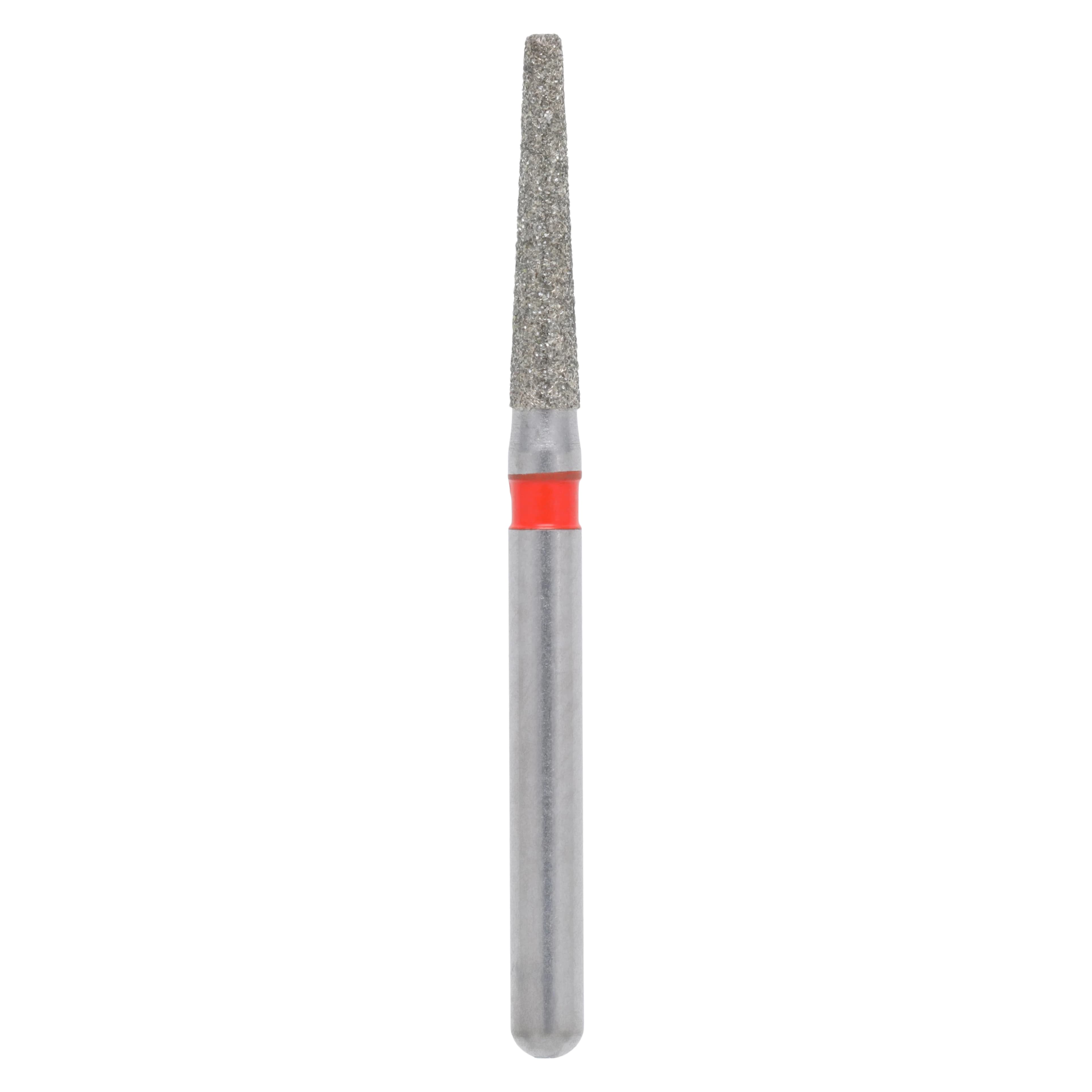 Meisinger Singles Single-Use Sterile Diamond Bur, FG, Modified Flat End Taper, #0816.8F, 1.6 mm, Fine, Red, 25/Pk - Meisinger Single-Use Sterile Diamond Burs, FG, Tapered Round Edge, # 0816.8F, 1.6 mm, Fine, Red, 25/Pk - Image 1