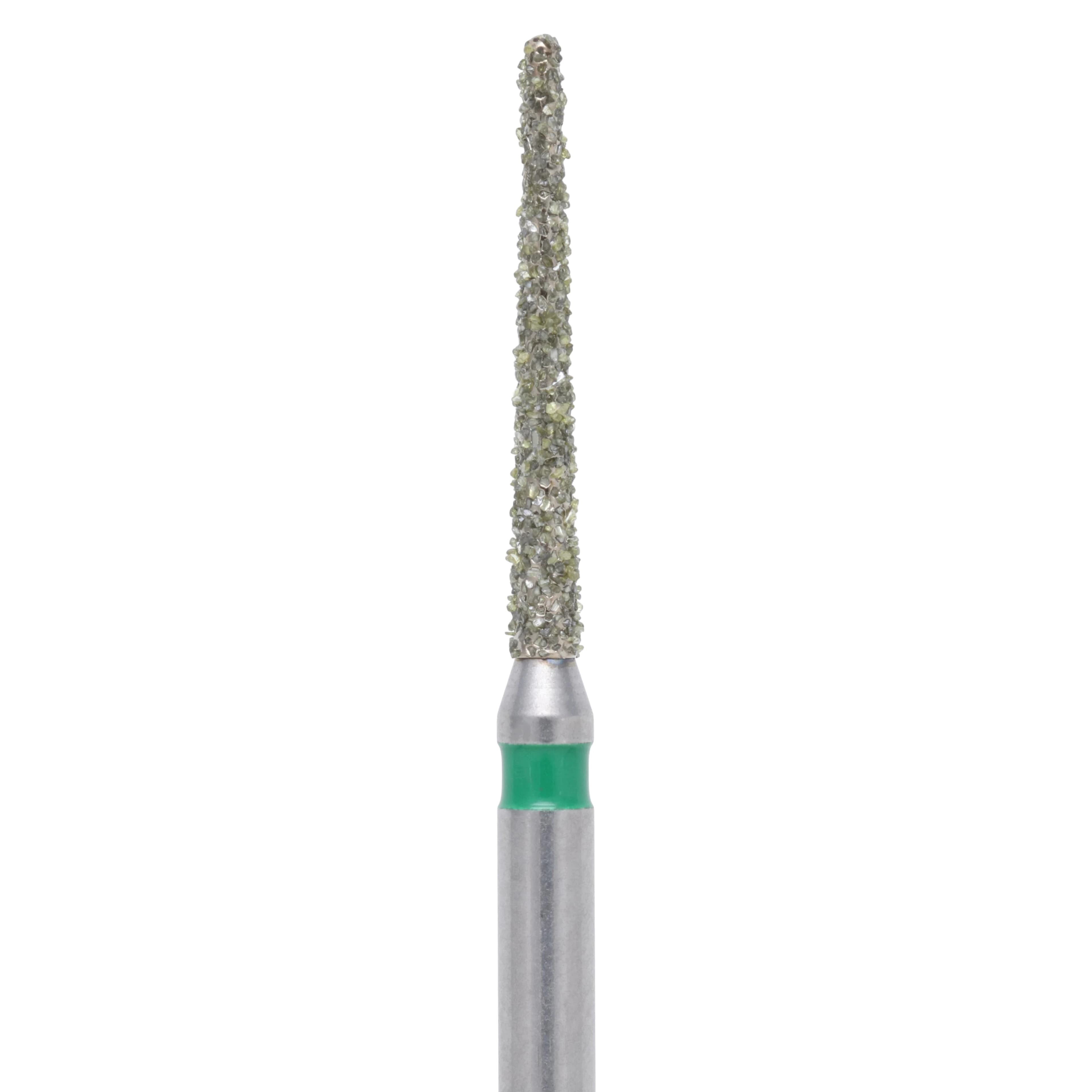 Meisinger Singles Disposable Diamond Bur FG, Round End Taper, Coarse, 1.2mm Diameter, 10mm Length, Green Ring, #1112.10C, 25/Pkg thumbnail 2