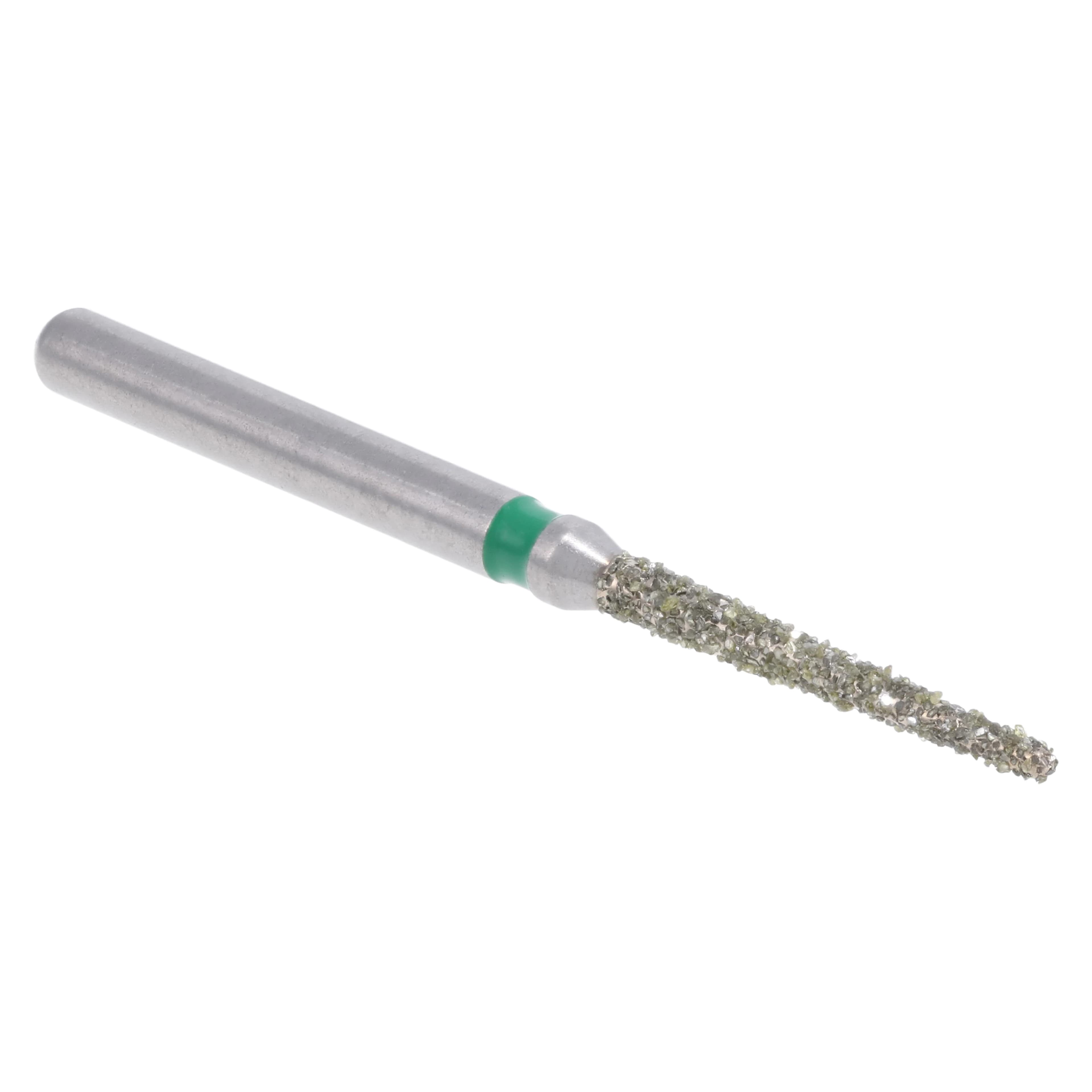 Meisinger Singles Disposable Diamond Bur FG, Round End Taper, Coarse, 1.2mm Diameter, 10mm Length, Green Ring, #1112.10C, 25/Pkg thumbnail 3
