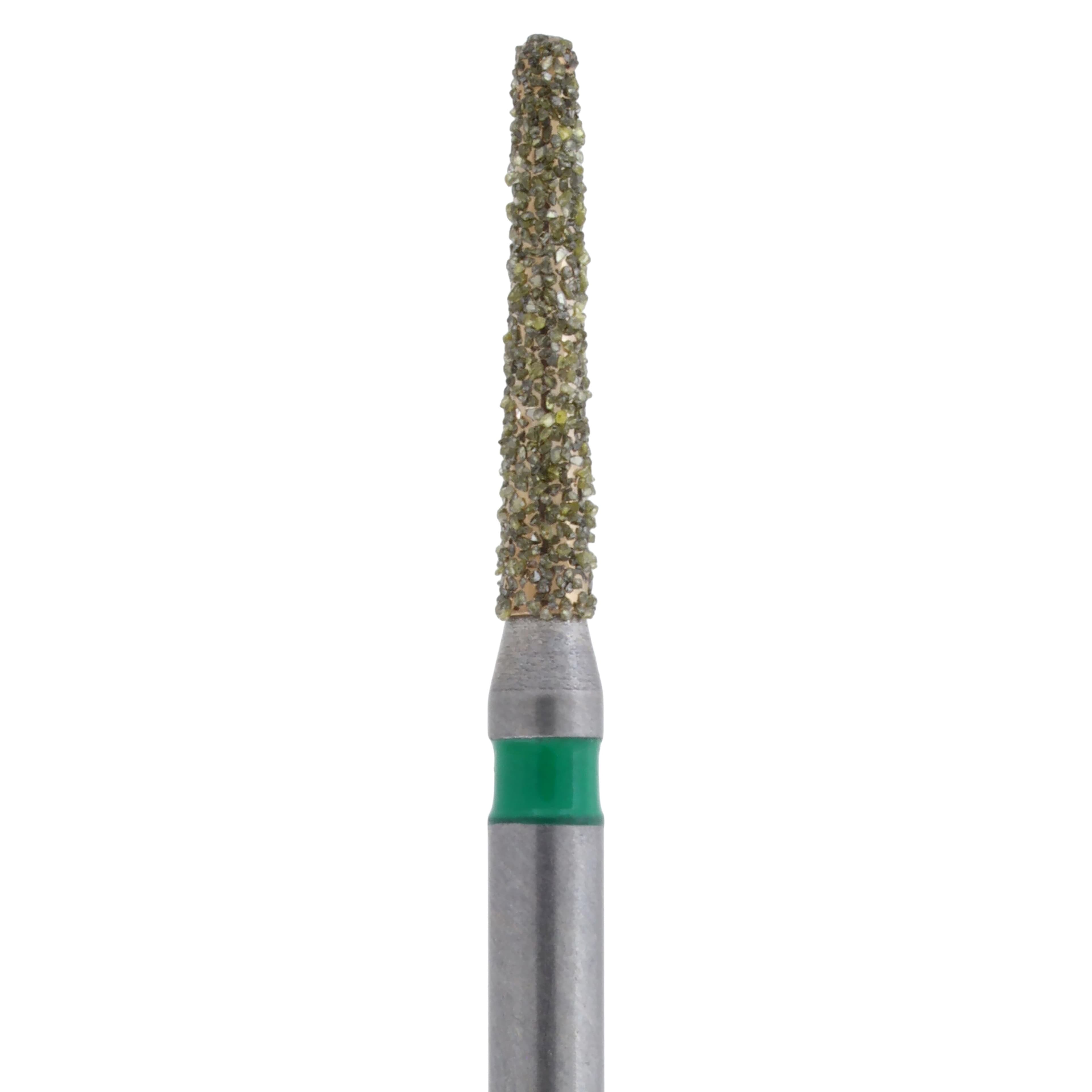 Meisinger Single-Use Sterile Diamond Bur, Friction Grip, Tapered Round End, #1114.8C, 1.4 mm Head Diameter, 8.0 mm Length, Coarse, Green, 25/Pk thumbnail 2