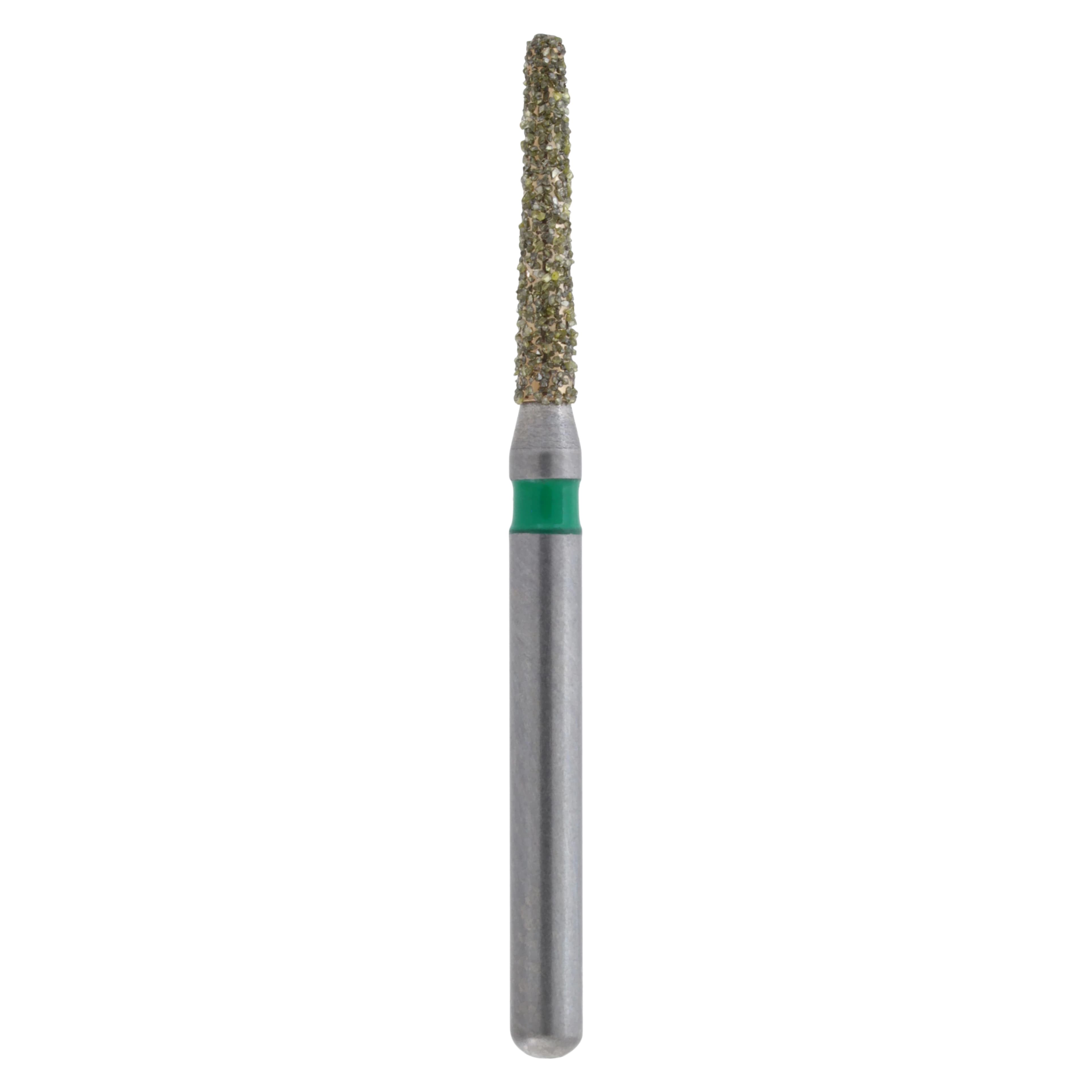 Meisinger Single-Use Sterile Diamond Bur, Friction Grip, Tapered Round End, #1114.8C, 1.4 mm Head Diameter, 8.0 mm Length, Coarse, Green, 25/Pk - Single-Use Sterile Diamond Bur, Friction Grip, Tapered Round End, 1114.8C, 1.4 mm, Coarse, Green, 25/Pk, 1114.8C - Image 1
