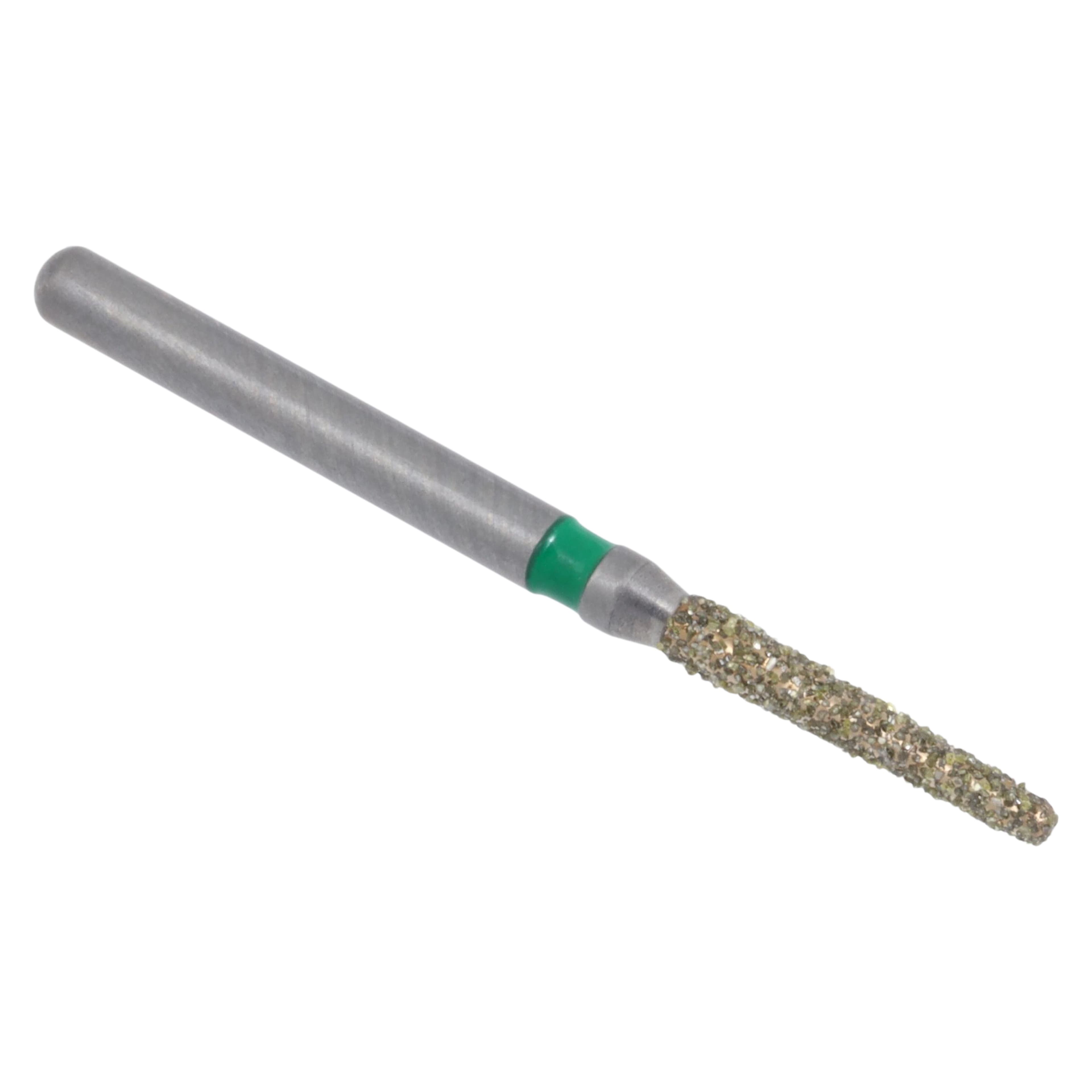 Meisinger Single-Use Sterile Diamond Bur, Friction Grip, Tapered Round End, #1114.8C, 1.4 mm Head Diameter, 8.0 mm Length, Coarse, Green, 25/Pk thumbnail 3