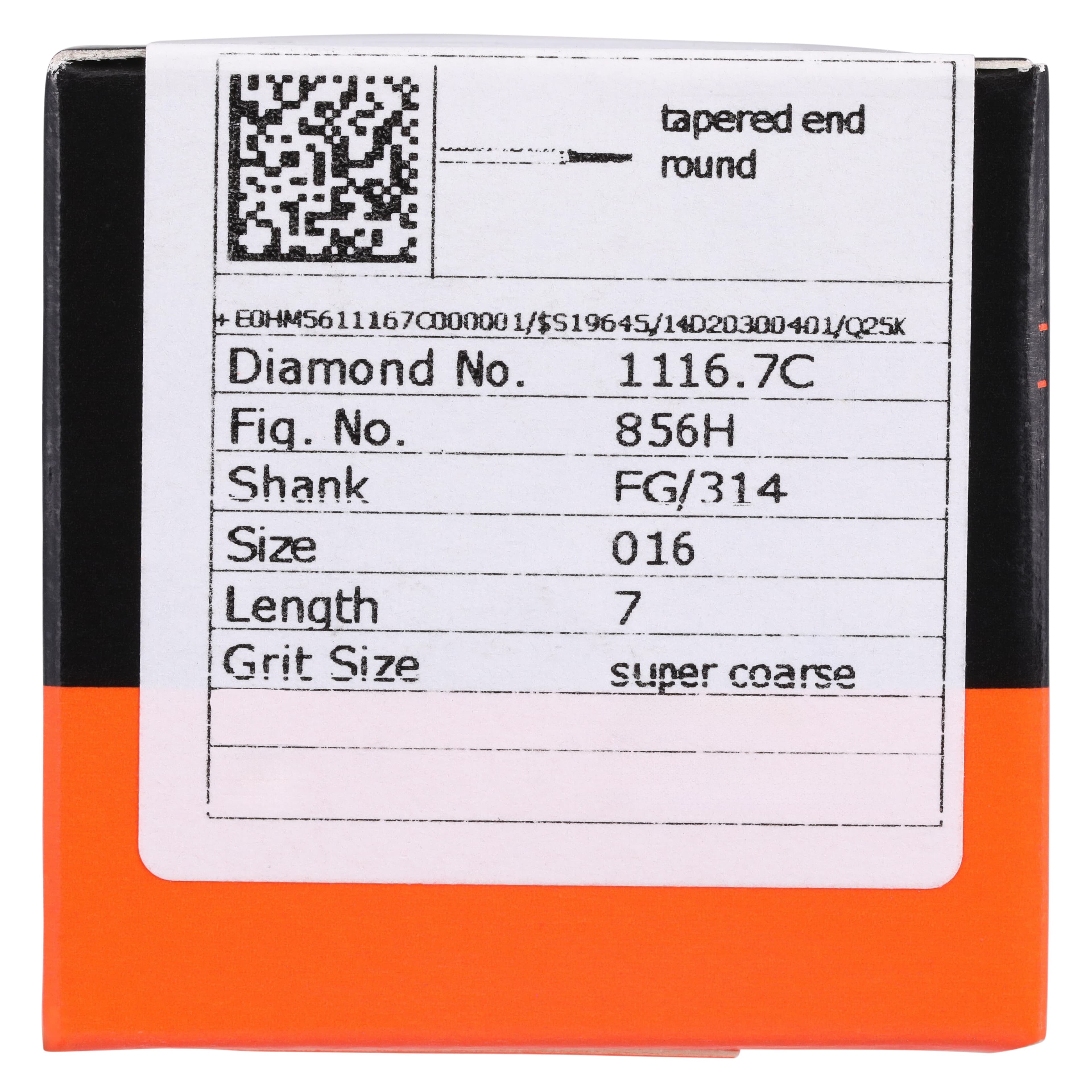 Meisinger Single-Use Sterile Diamond Burs, FG, Tapered Round End, #1116.7C, 1.6 mm, Coarse, Green, 25/Pk thumbnail 5