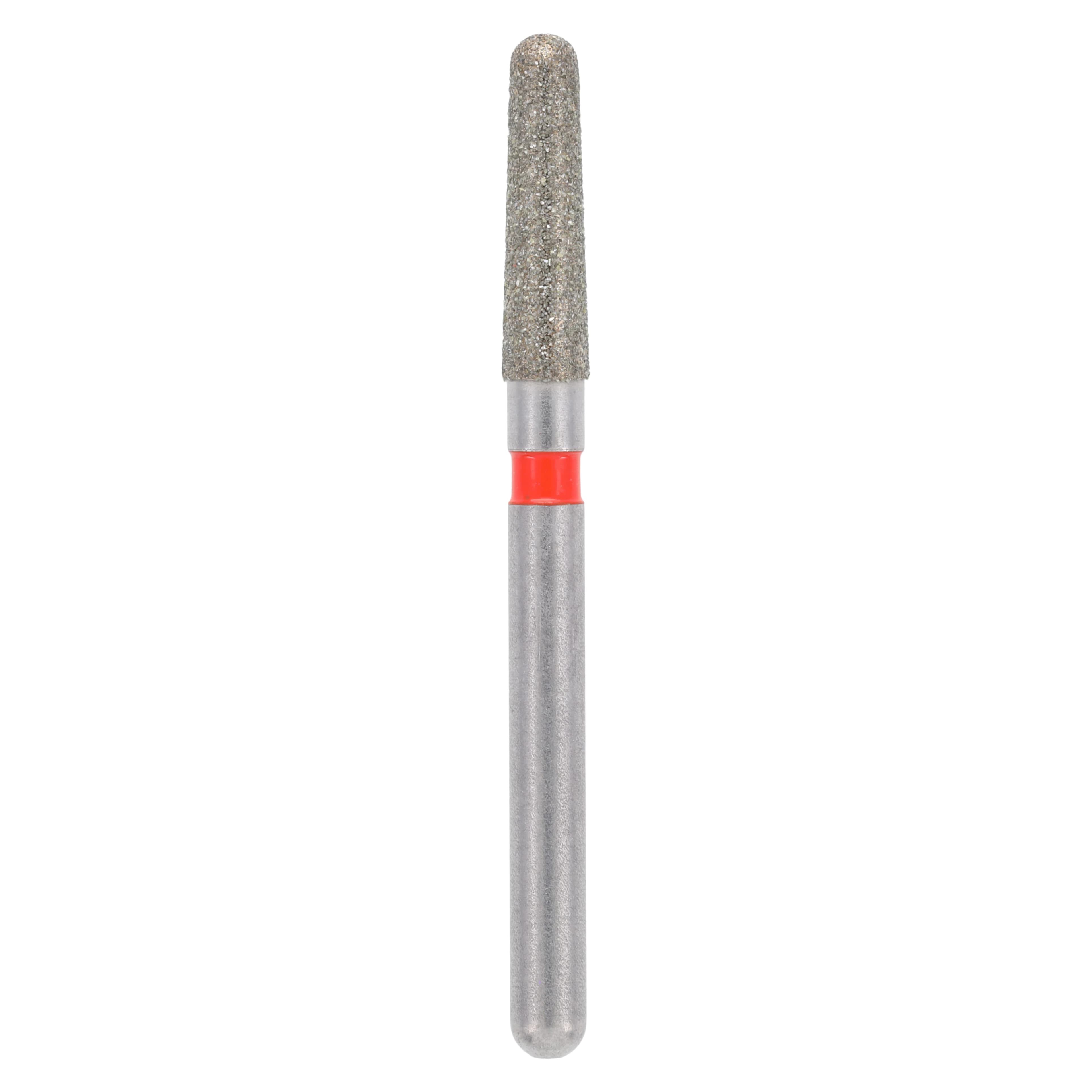 Meisinger Single-Use Sterile Diamond Burs, FG, Tapered Round End, #1118.7F, 1.8 mm, Fine, Red, 25/Pk - Meisinger Single-Use Sterile Diamond Burs, FG, Tapered Round End, # 1118.7F, 1.8 mm, Fine, Red, 25/Pk - Image 1