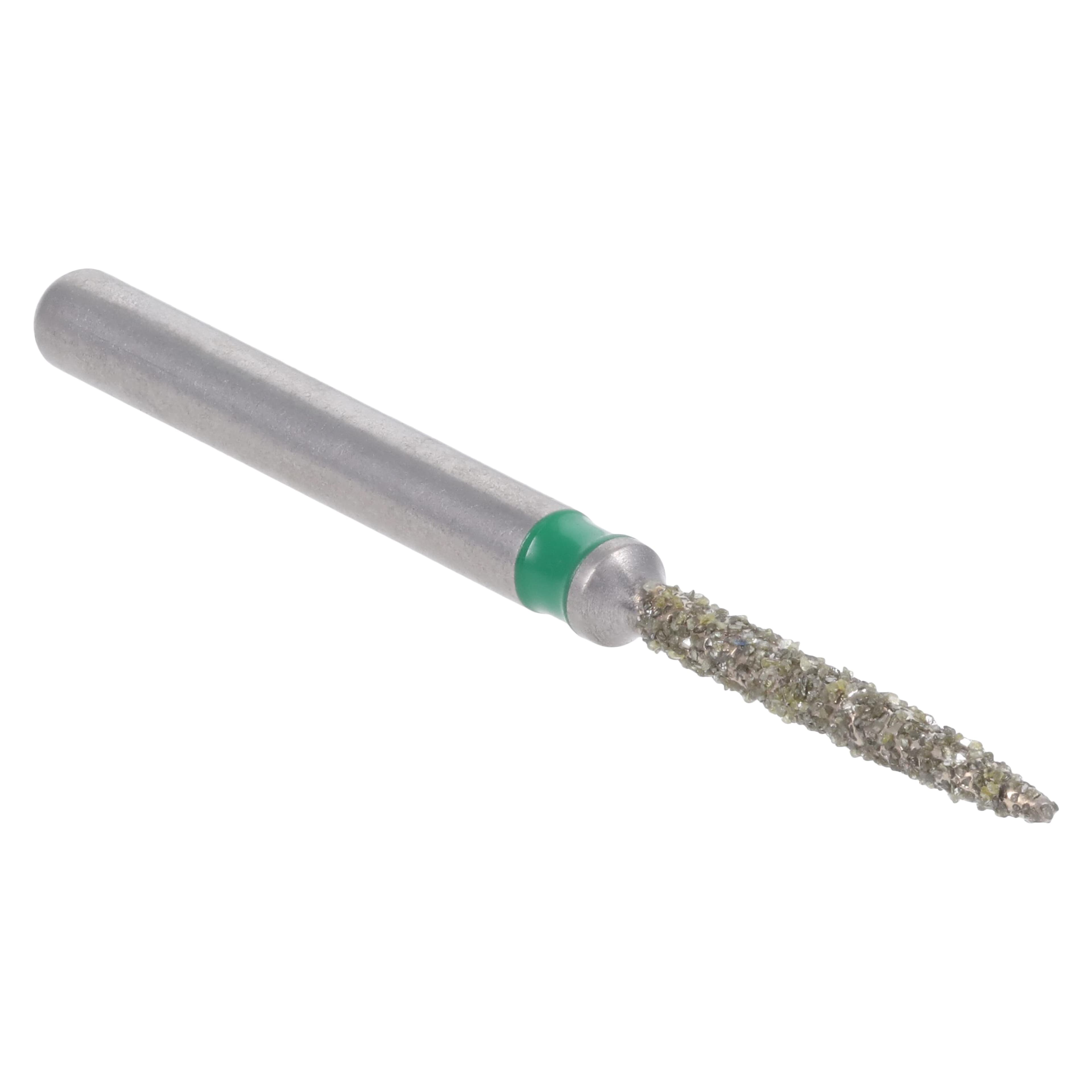 Meisinger Single-Use Sterile Diamond Burs, FG, Flame, #1510.8C, 1.0 mm, Coarse, Green, 25/Pk thumbnail 3