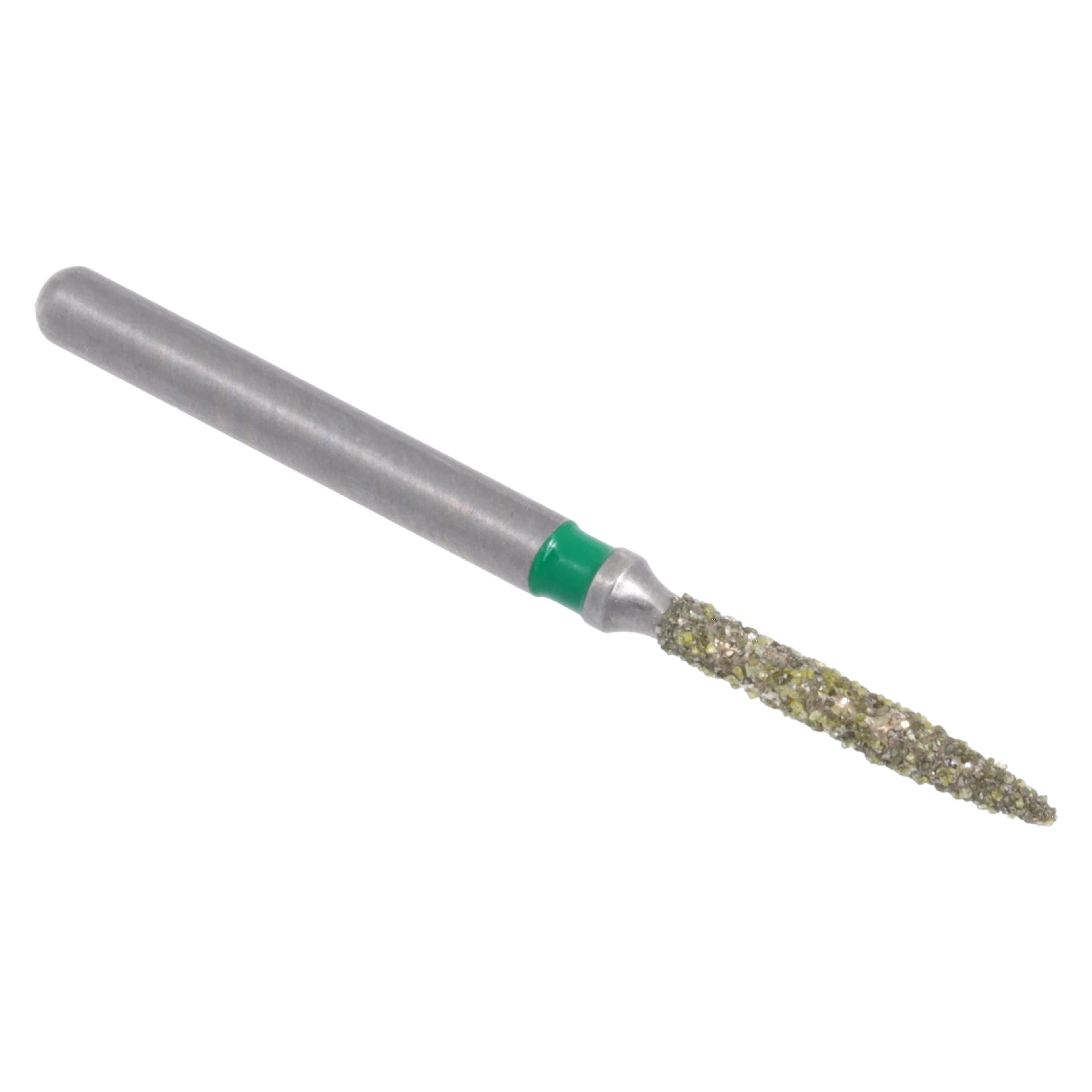 Meisinger Singles Disposable Diamond Bur FG Flame Coarse #1512.8C, 1.2mm Diameter, 8.0mm Length, 25/Pack thumbnail 3