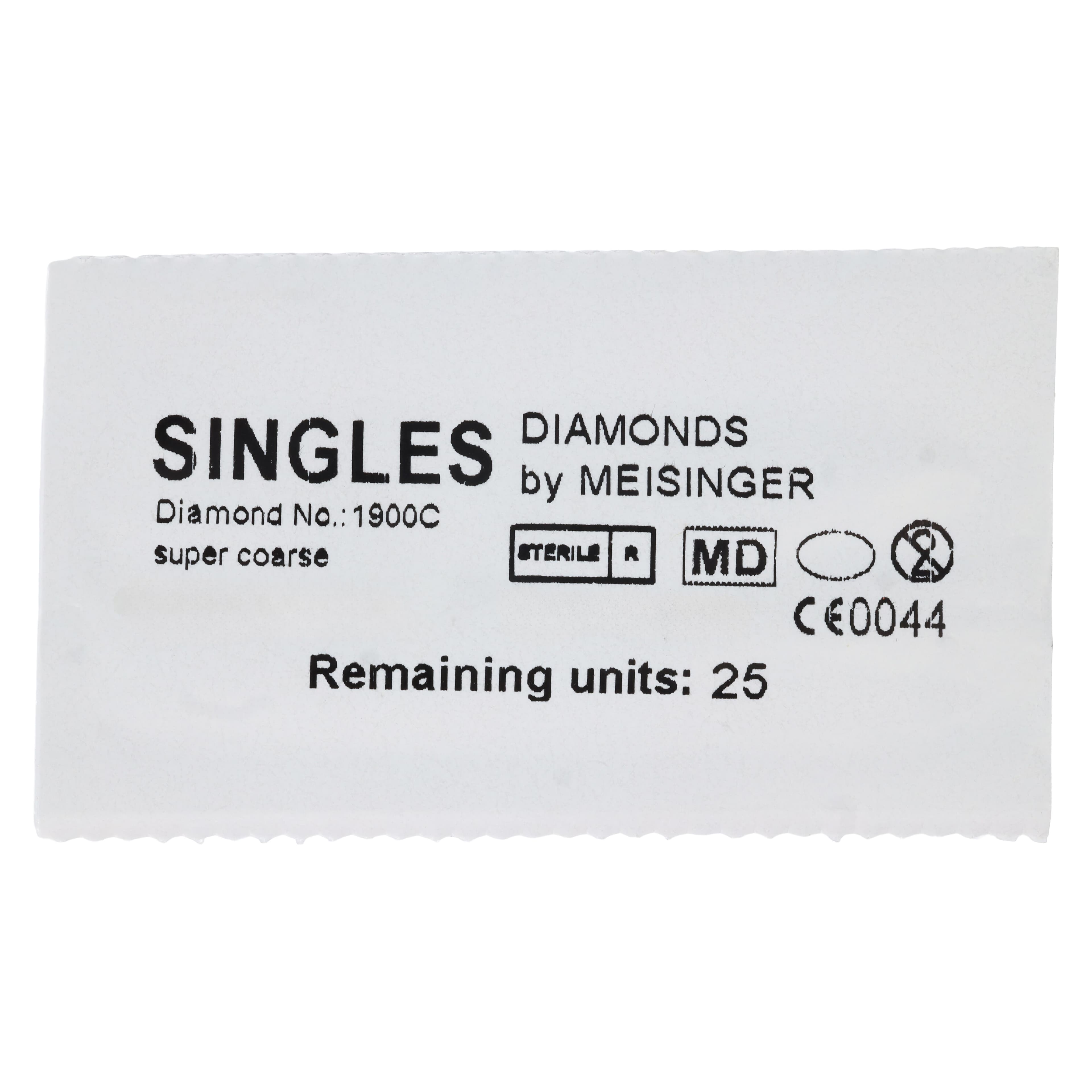 Meisinger Singles Disposable Diamond Bur, FG, Football/Egg, #1900C, 2.3mm, Super Coarse, Black, 25/Pk thumbnail 9