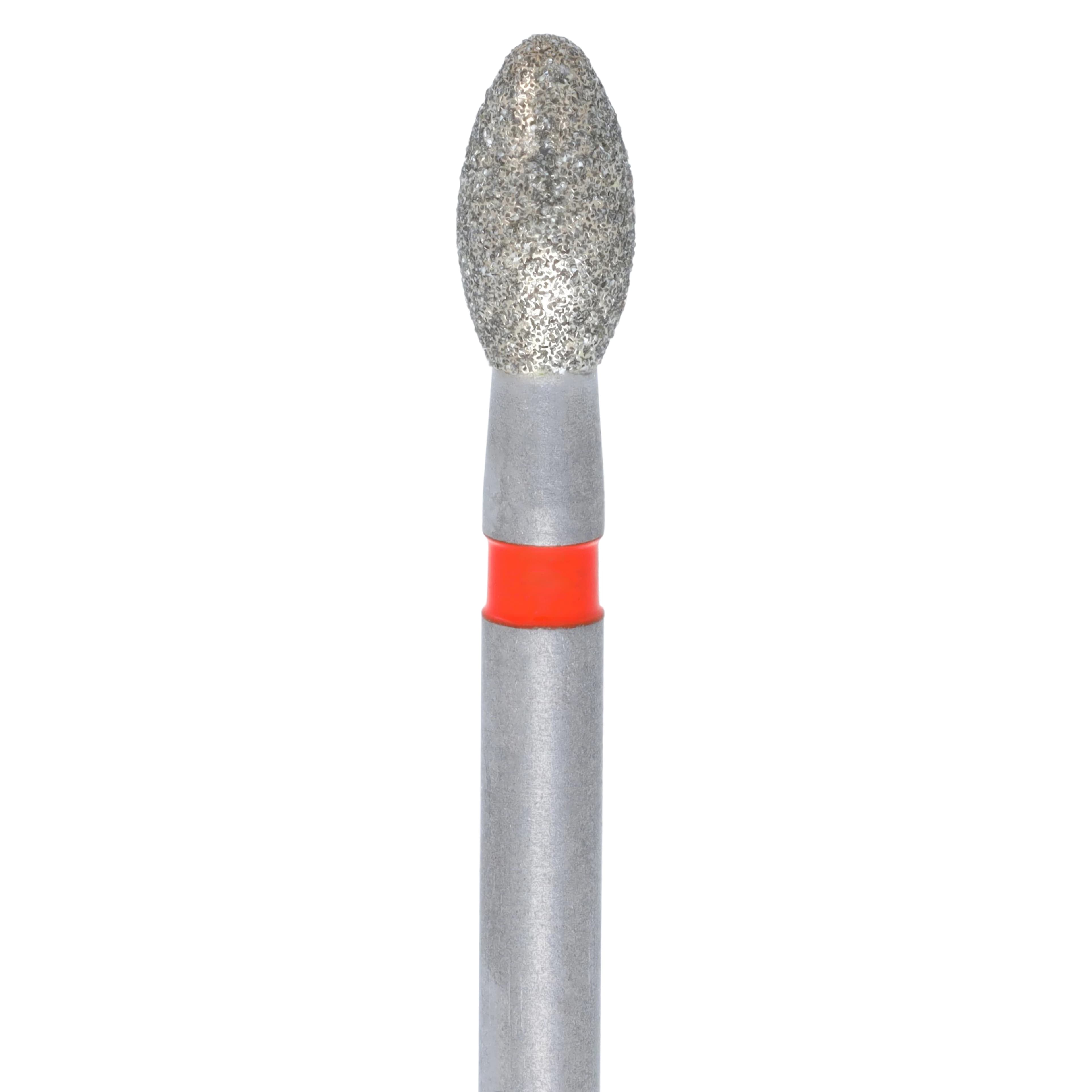 Meisinger Single-Use Sterile Diamond Bur, Friction Grip, Egg/Football Shape, #1900F, 2.3 mm Head Diameter, Fine Grit, Red Ring, 25/Pk thumbnail 2