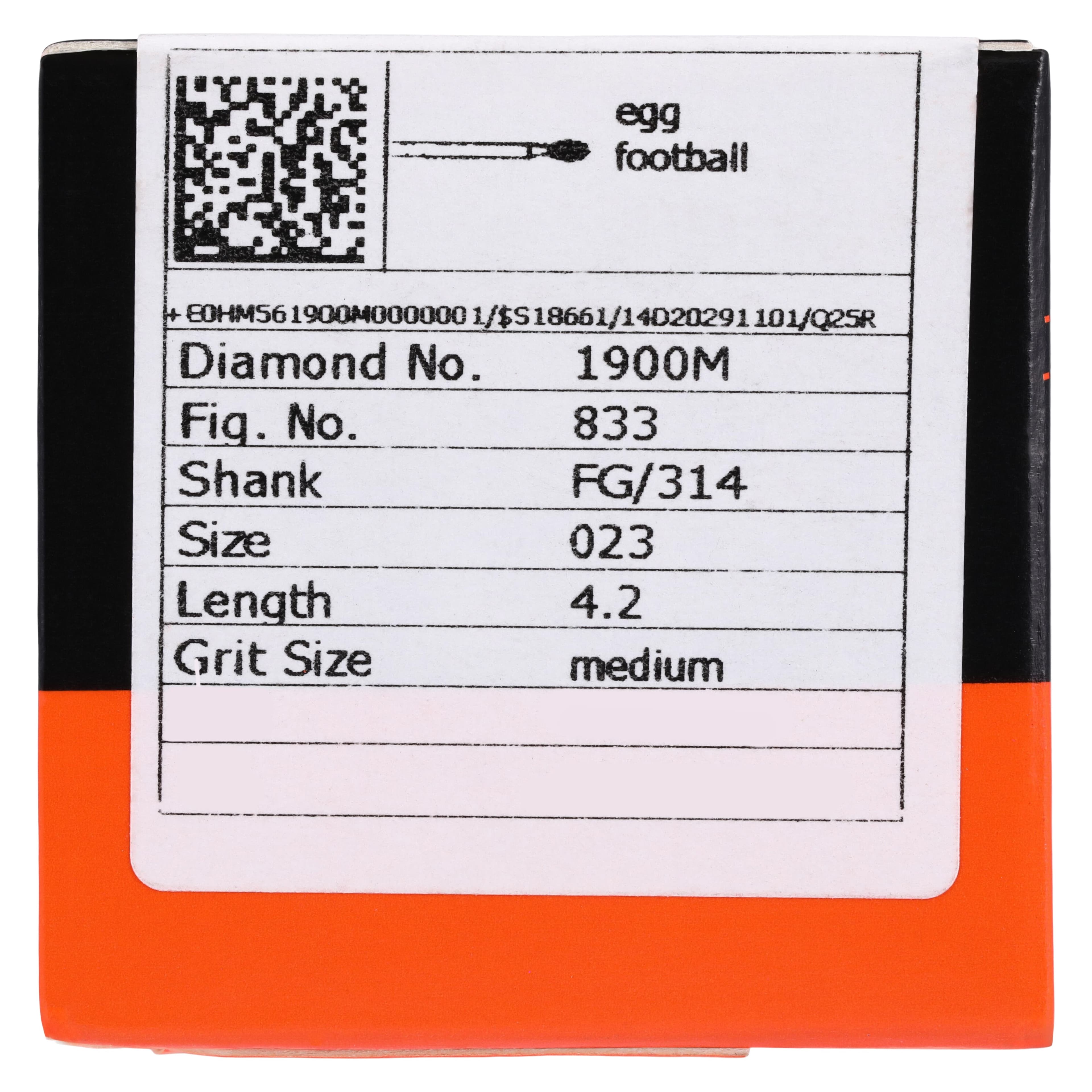 Meisinger Single-Use Sterile Diamond Burs, FG, Egg/Football, #1900M, 2.3 mm, Medium, Blue, 25/Pk thumbnail 5