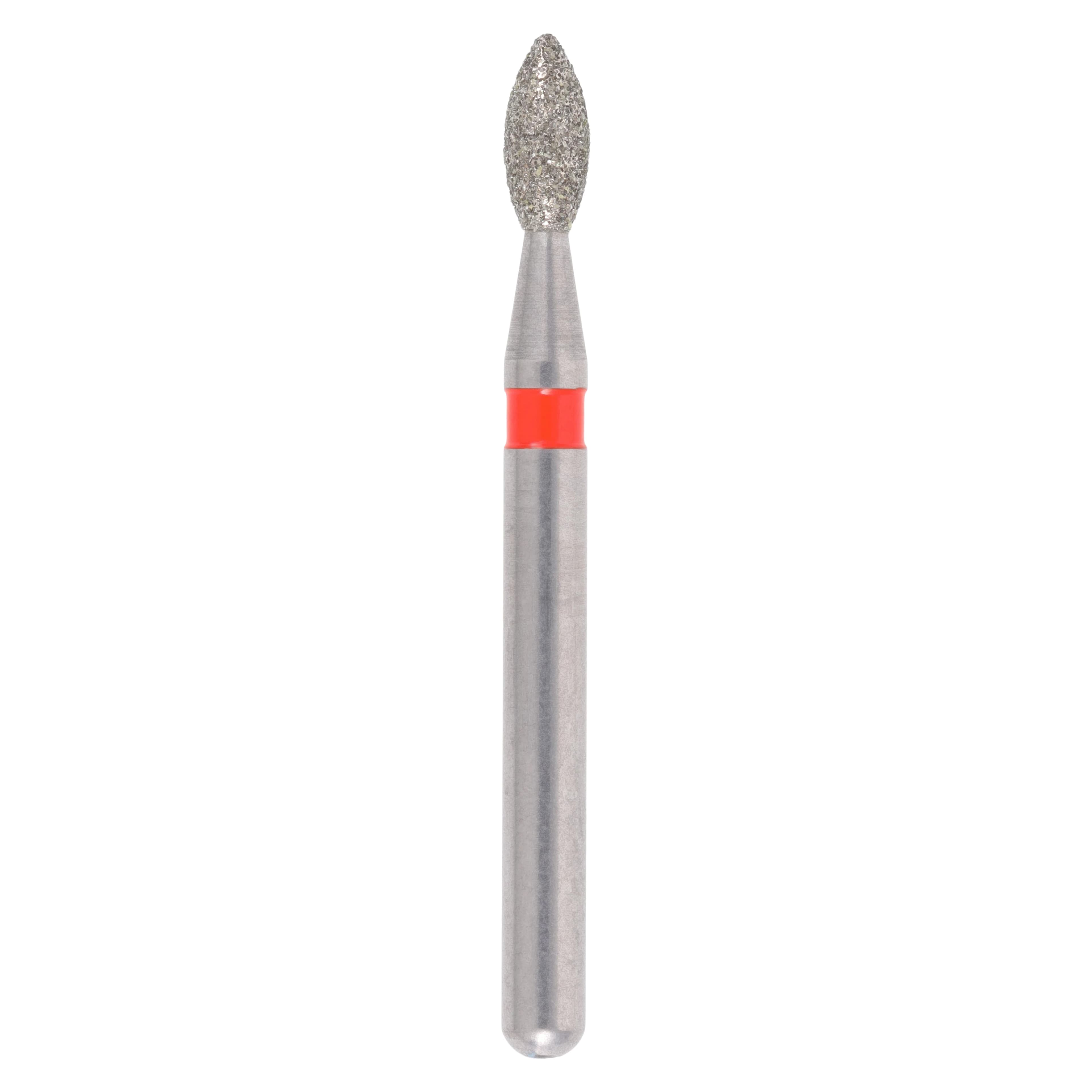 Meisinger Single-Use Sterile Diamond Bur, FG, Pointed Football, #1916F, 1.6 mm, Fine, Red, 25/Pk - Meisinger Single-Use Sterile Diamond Burs, FG, Pointed Football, # 1916F, 1.6 mm, Fine, Red, 25/Pk - Image 1