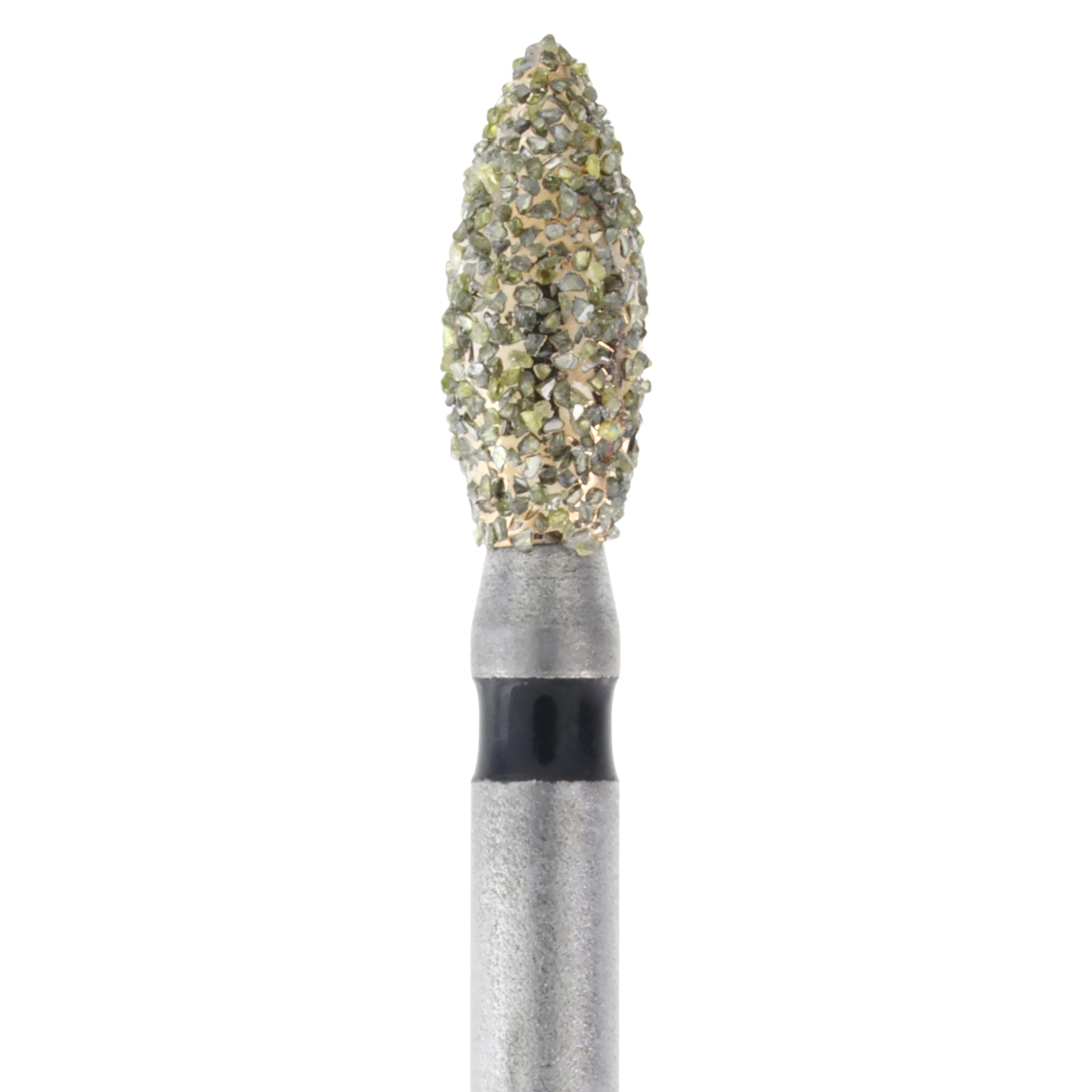 Meisinger Single-Use Sterile Diamond Burs, FG, Pointed Football, #1923C, 2.3 mm, Coarse, Green, 25/Pk thumbnail 2