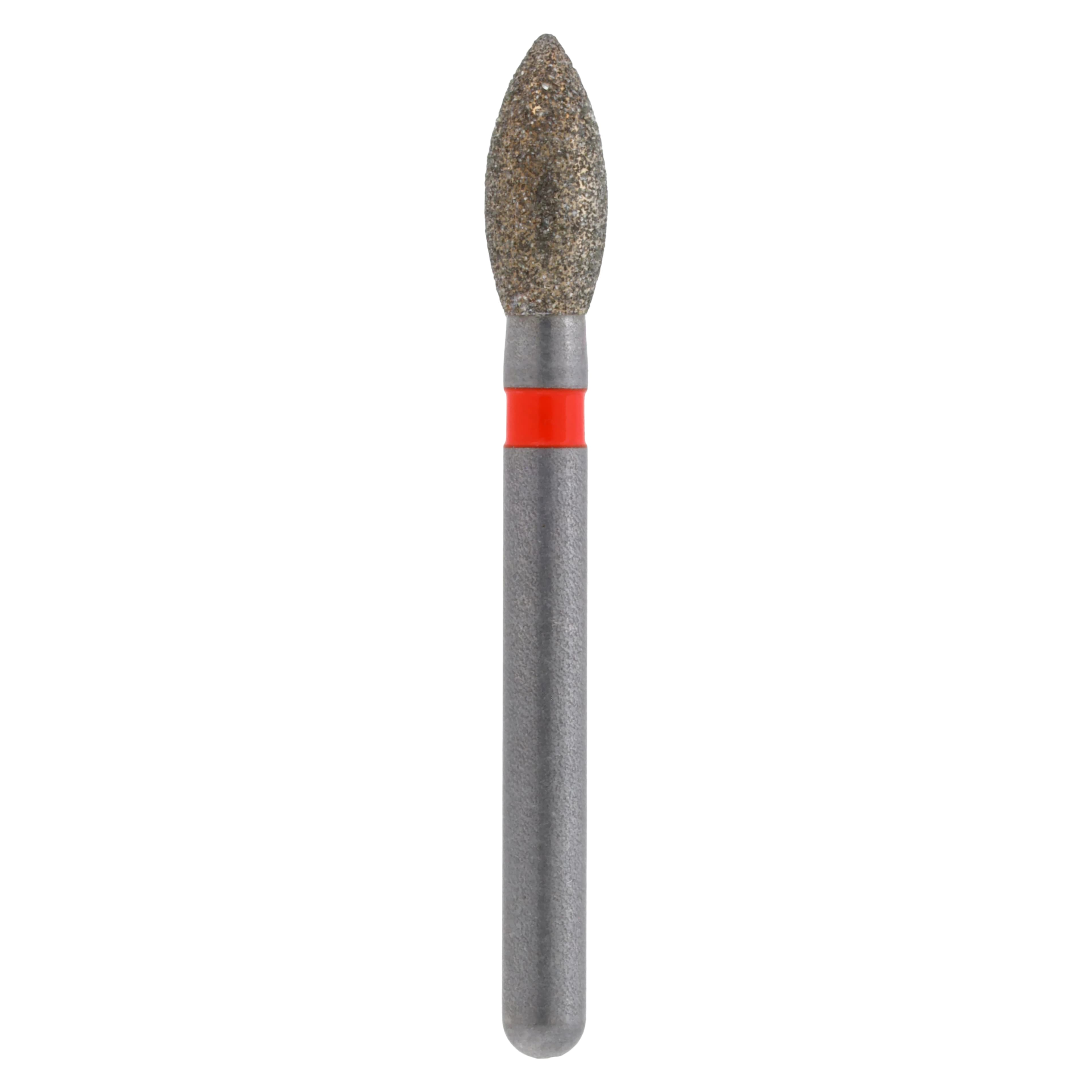 Meisinger Single-Use Sterile Diamond Bur, Friction Grip, Pointed Football, #1923F, 2.3 mm, Fine, Red, 25/Pk - Single-Use Sterile Diamond Bur, Friction Grip, Pointed Football, 1923F, 2.3 mm, Fine, Red, 25/Pk, 1923F - Image 1