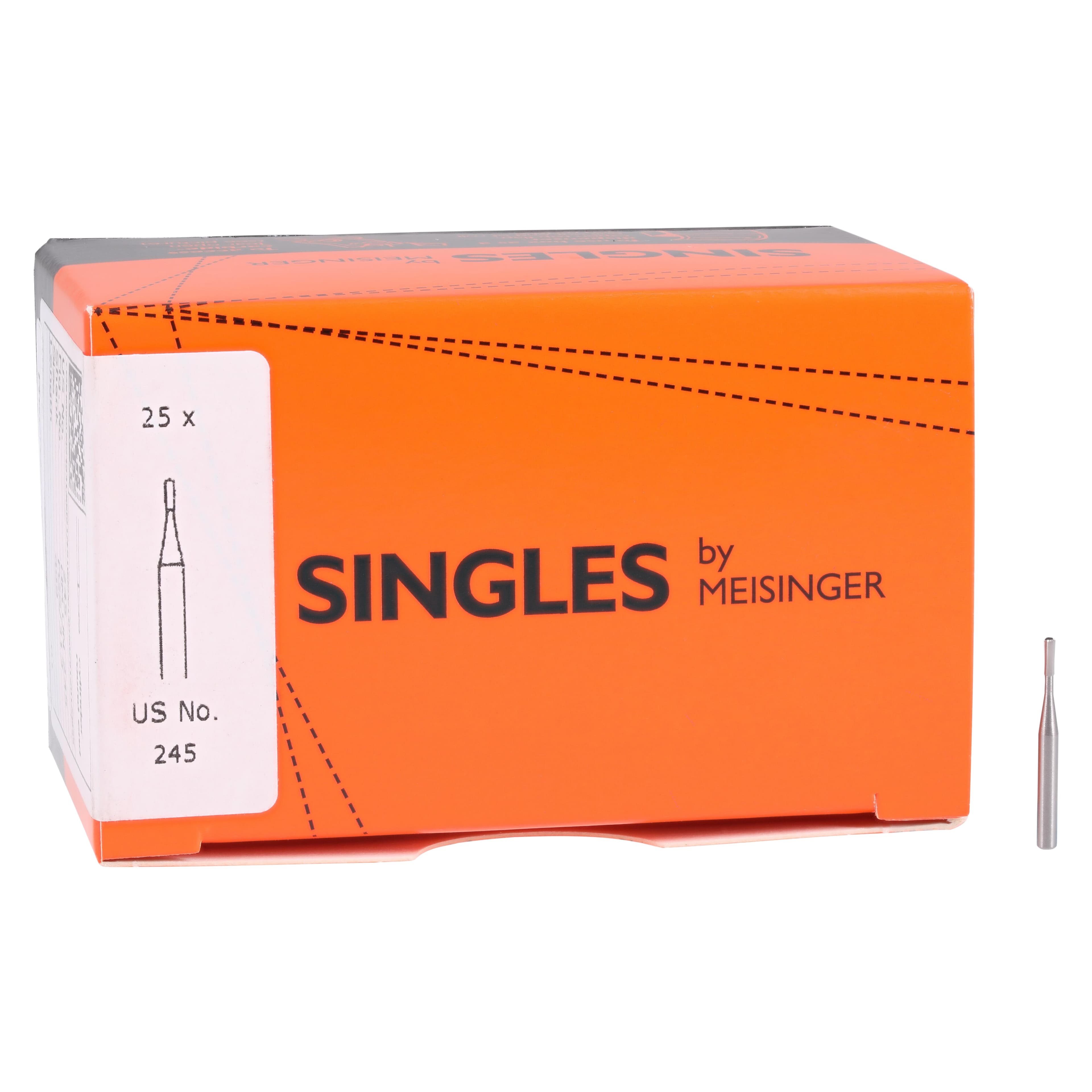 Meisinger FG Sterile-Packed Carbide Bur, #245, Round Cylinder, Friction Grip Short Shank, 25/Pk, HMUN245-009-SS thumbnail 4