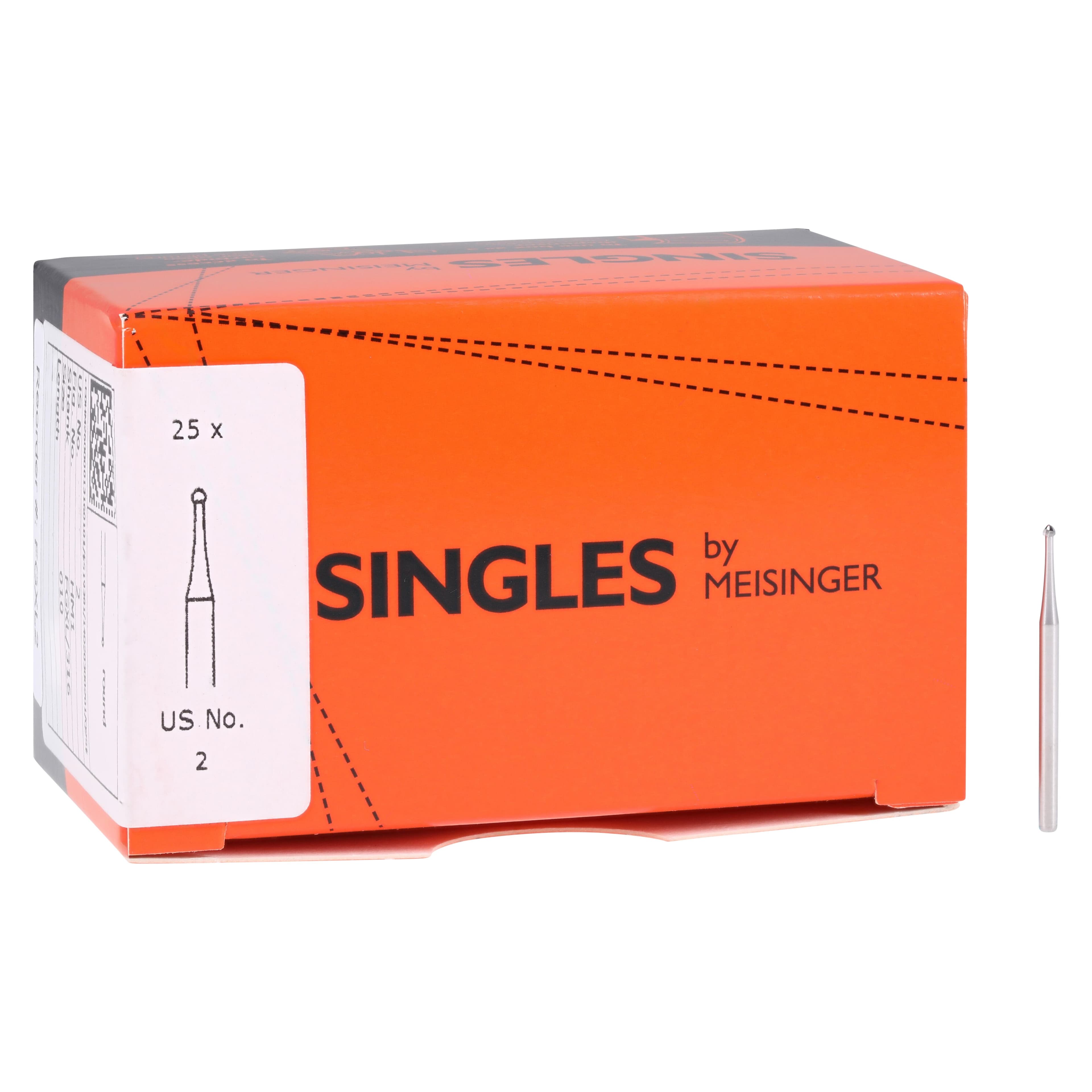 Meisinger FG Sterile-Packed Carbide Bur, #2XL (Extra Long/Surgical, Round, 1.0 mm Head, Friction Grip, 25/Pk, HM1-010 SU) thumbnail 4