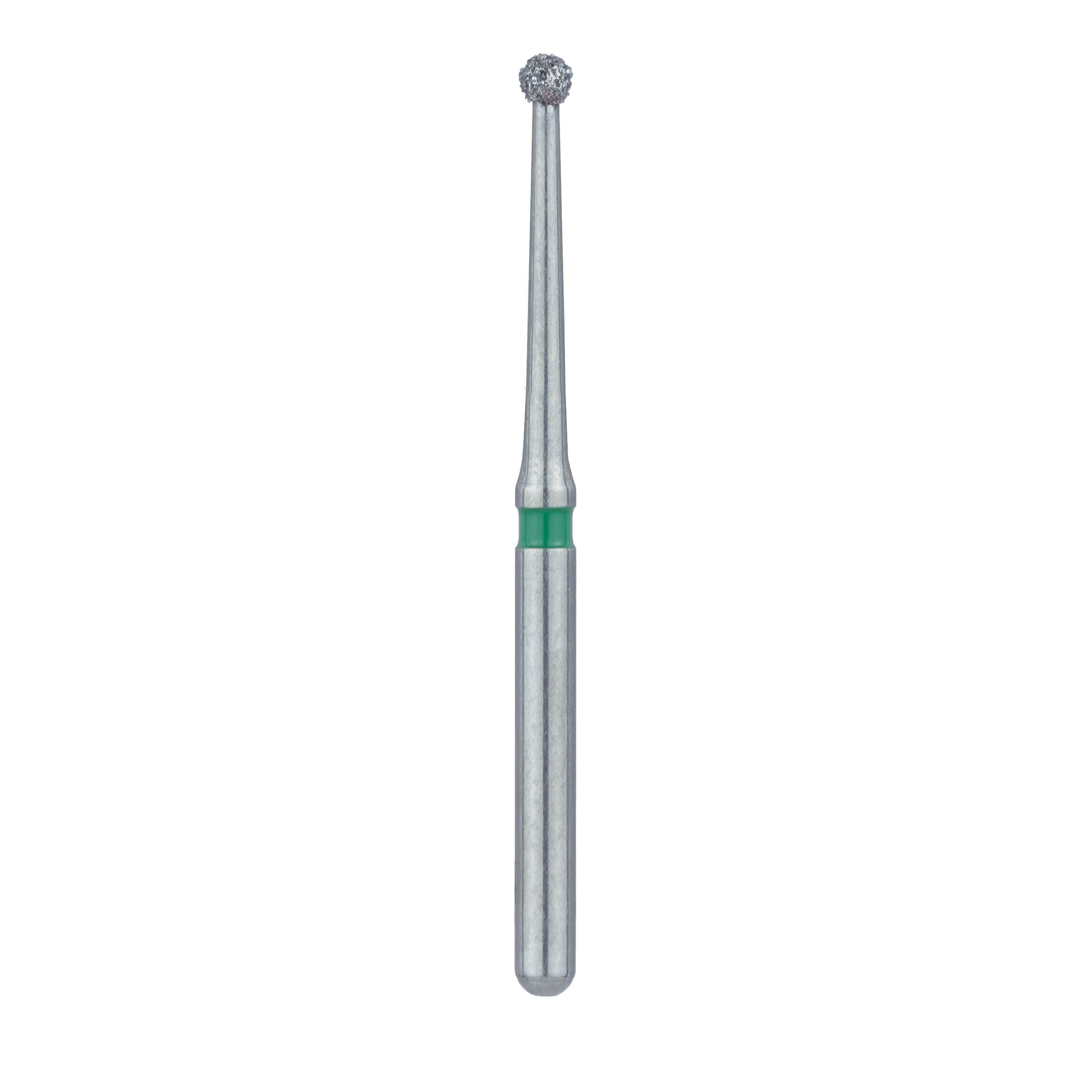 Meisinger 801LG-014-FG Coarse Diamond Bur, Long Round, Friction Grip, 1.4mm, Green Ring, 5/Pk thumbnail 2