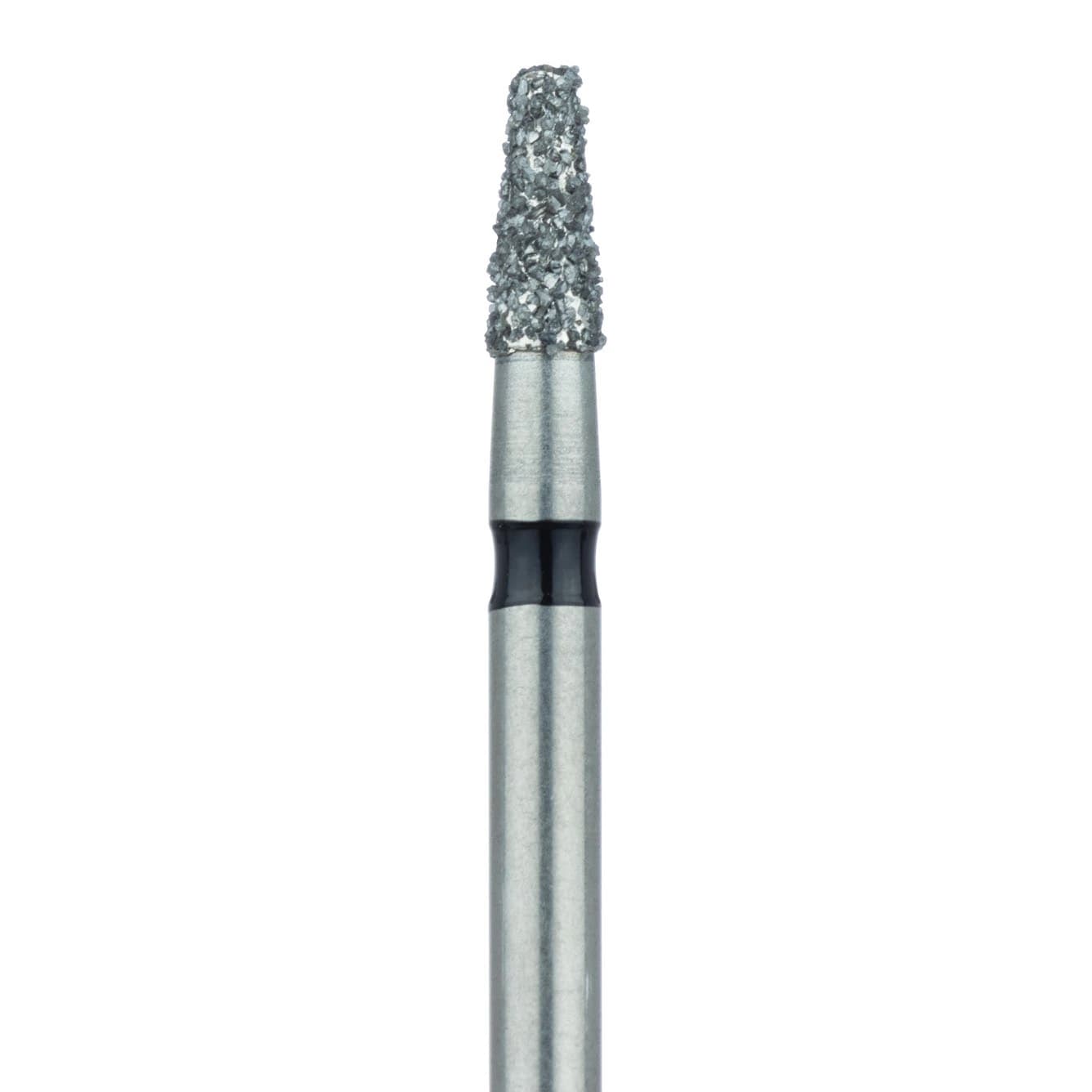 Meisinger 845RH-018-FG Super Coarse Diamond Bur, Round Edge Tapered, Friction Grip, 1.8mm, 5/Pack - Meisinger Diamond, FG, Super Coarse, Black, Tapered- Round Edge, 845RH, Pkg/5 - Image 1