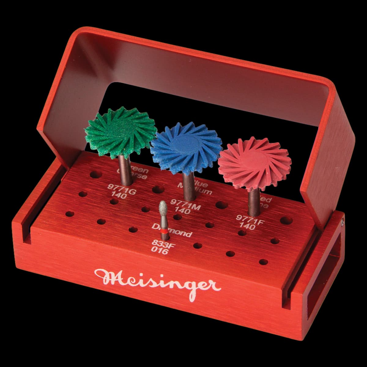 Meisinger Glass Ceramic Intraoral Adjusting and Polishing Kit DSG21, 4-Piece Set - Intraoral Glass Ceramic Adjusting and Polishing Kit according to Dentsply Sirona - Intraoral Glass Ceramic Adjusting and Polishing Kit according to Dentsply Sirona - Image 1