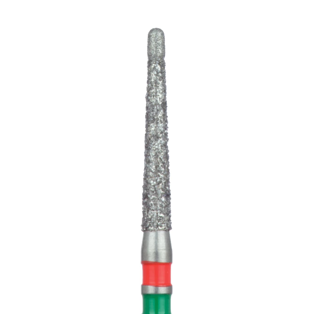 Meisinger 852GF-016 FG Fine/Coarse Diamond Bur, Tapered Round End, 1.6mm, Multi-Use, Pack of 5 - Meisinger Diamond, FG, Fine/Coarse, Red/Green, Tapered, 852GF-016, Pkg/5 - Image 1