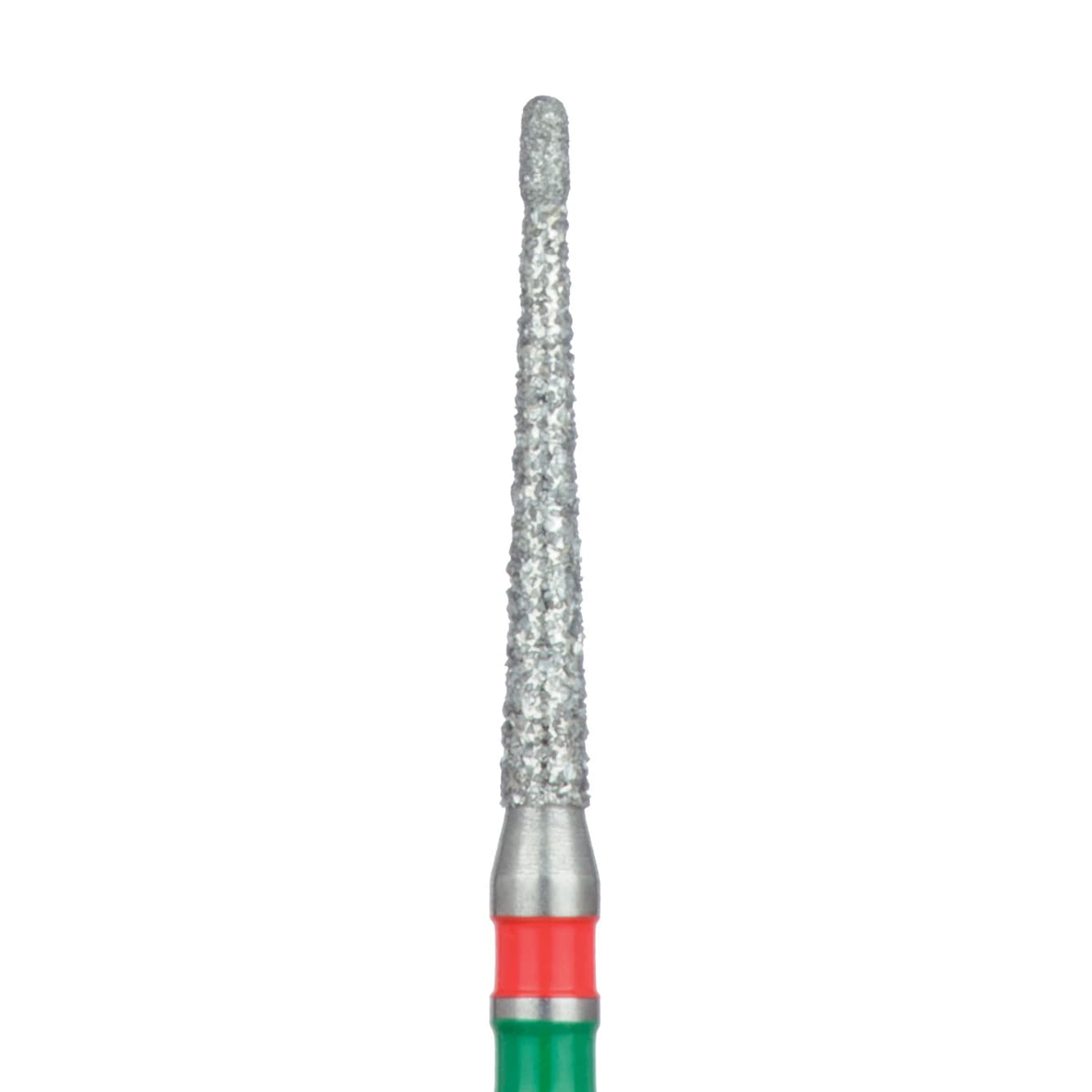 Meisinger 852GF-014 FG Fine/Coarse Diamond Bur, Tapered Round End, 1.4mm, Friction Grip, Multi-Use, Pack of 5 - Meisinger Diamond, FG, Fine/Coarse, Red/Green, Tapered, 852GF-014, Pkg/5 - Image 1
