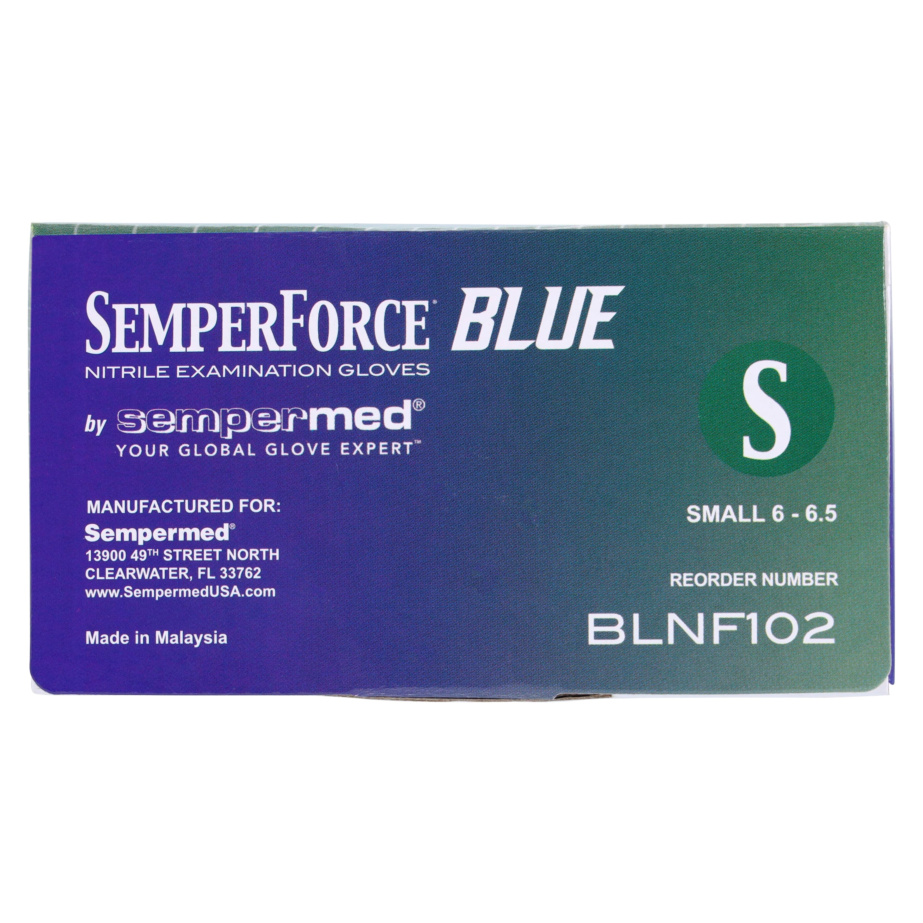 SemperForce Safe Nitrile Exam Gloves, Powder Free, Textured, Small, Blue, 100/Box thumbnail 7