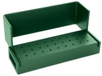 Kerr AXIS Bur Block, 27 FG Holes, Green Anodized Aluminum, Autoclavable, AB100-1T - Bur Blocks - 27 Holes FG, Green - Image 1
