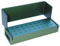 Axis Dental Bur Block, 27 Hole, 18 FG / 9 RA, Green Anodized Aluminum, Autoclavable, AB110-1T - Bur Block 18FG/9RA Green - Image 1