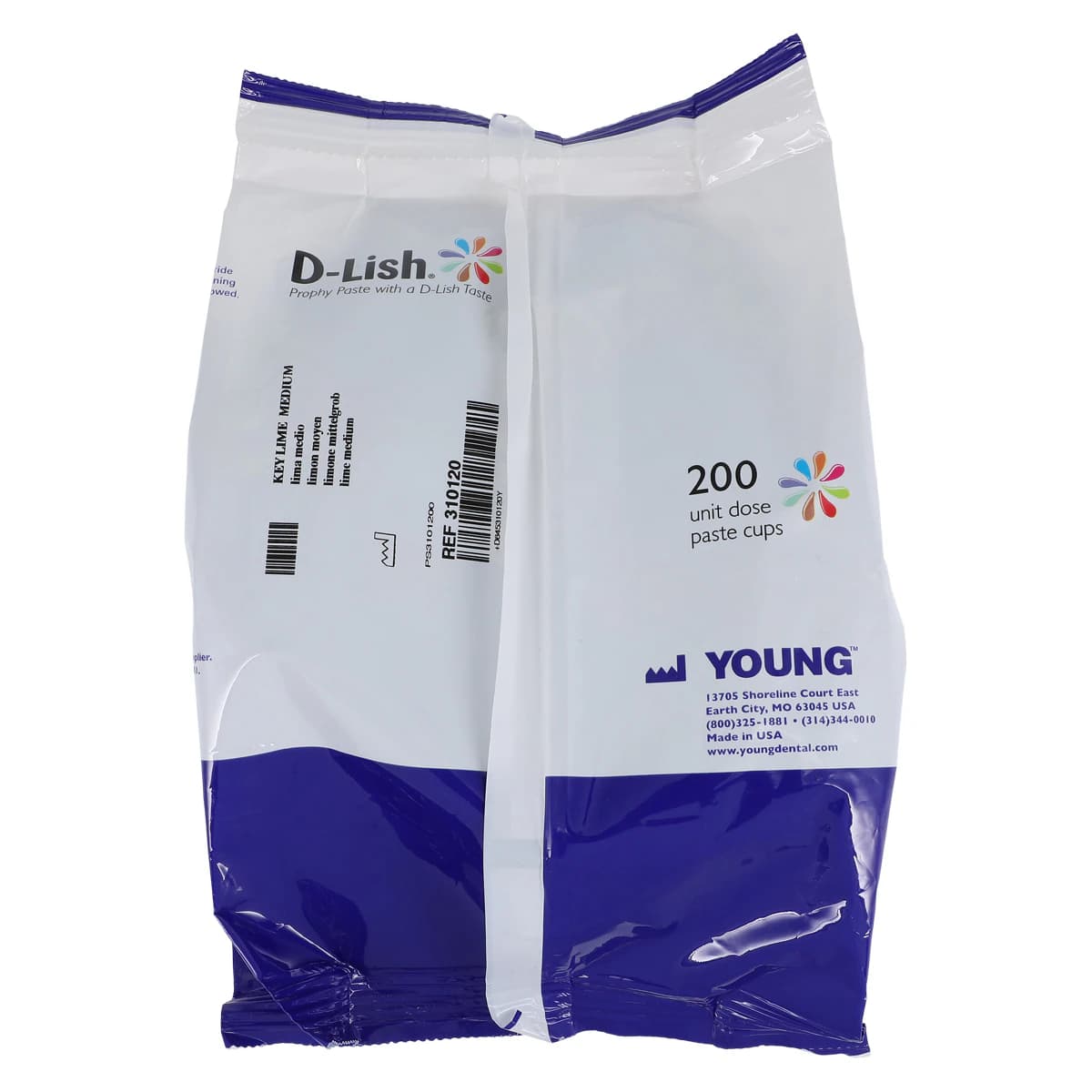 Young Dental D-Lish Prophy Paste, Medium Grit, Key Lime, 1.23% Fluoride & Xylitol, Gluten-Free, Unit Dose Cups, 200/Box, 310120 thumbnail 2