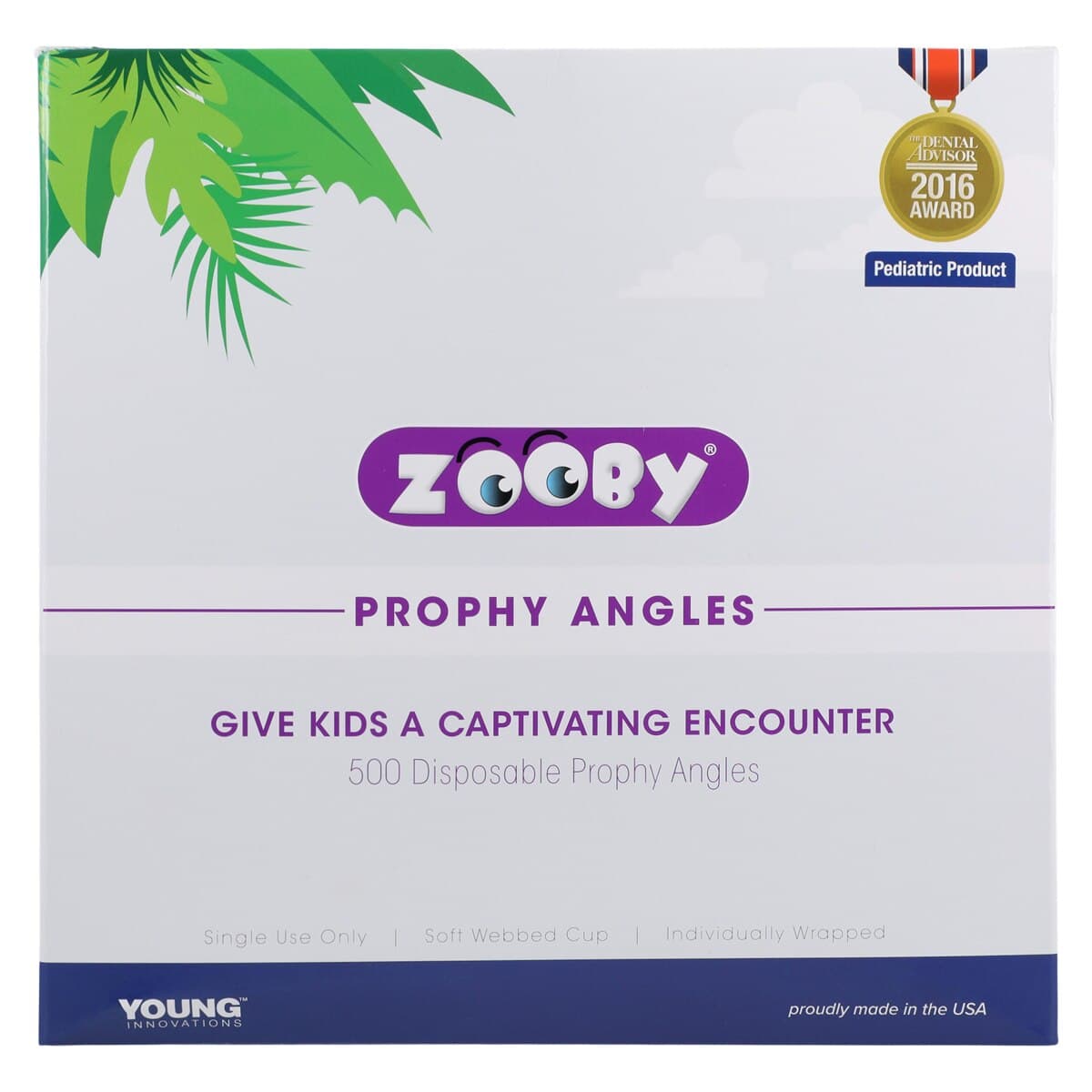 Zooby Disposable Prophy Angles, Latex-Free, Soft White Cups, Assorted Animal Characters, 500/Box, 575050 thumbnail 3