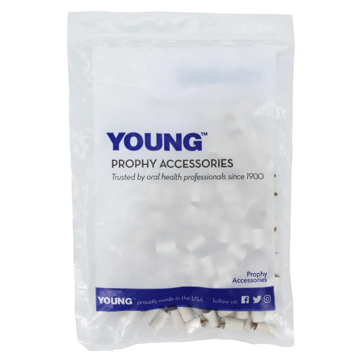 Young Dental Traditional Web Prophy Cups, Webbed, Screw Type, Firm, White, Long, 144/Pk, 051301 thumbnail 3