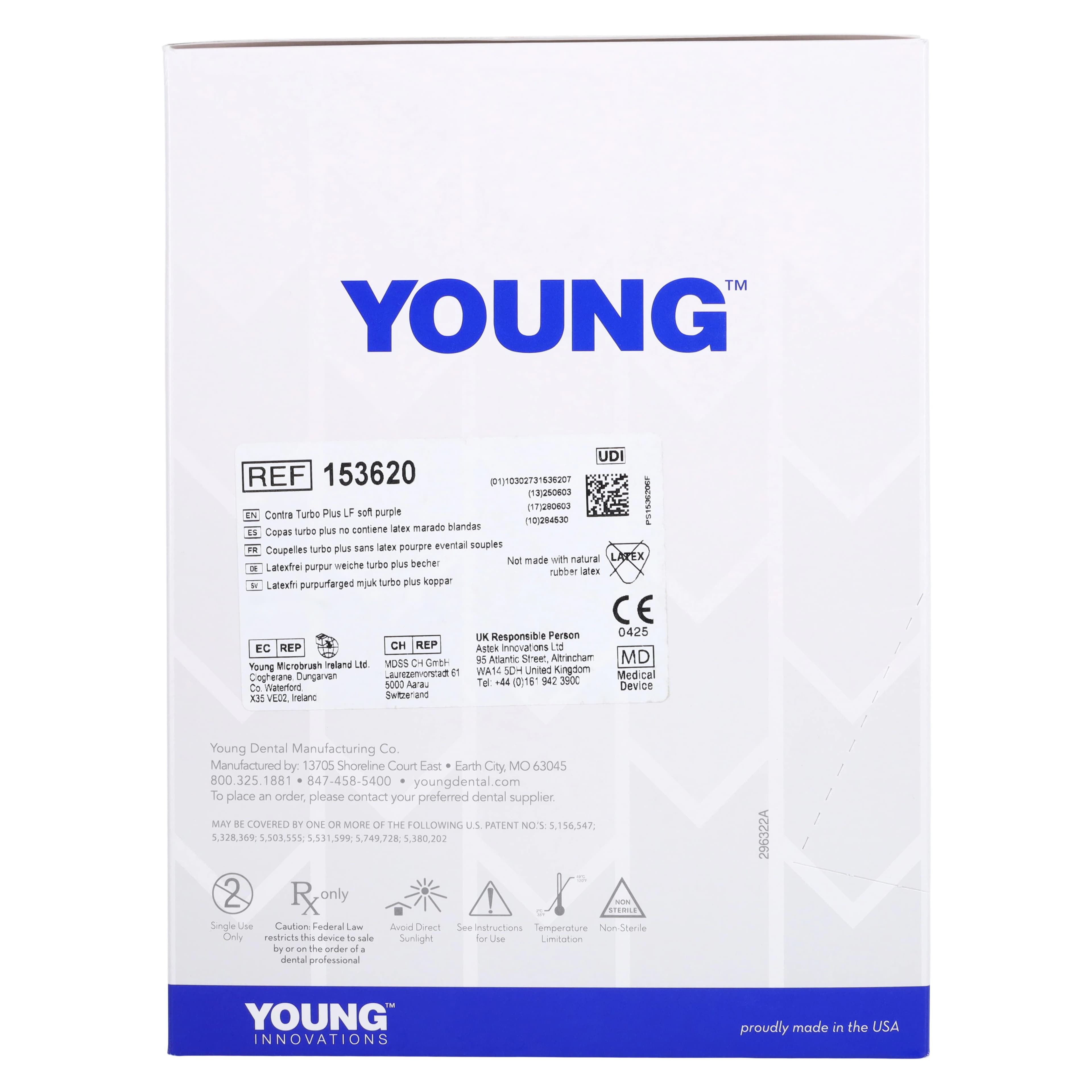 Young Contra Turbo Plus LF Disposable Prophy Angles, Soft Purple Cup, Latex-Free, 200/Box, 153620 thumbnail 3