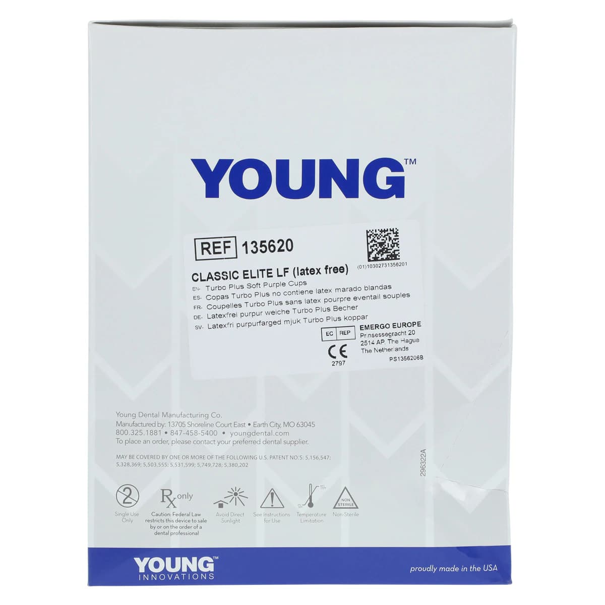 Young Classic Elite Original Latex-Free Disposable Prophy Angles, Soft Purple Cup, 200/Box, 135620 thumbnail 5