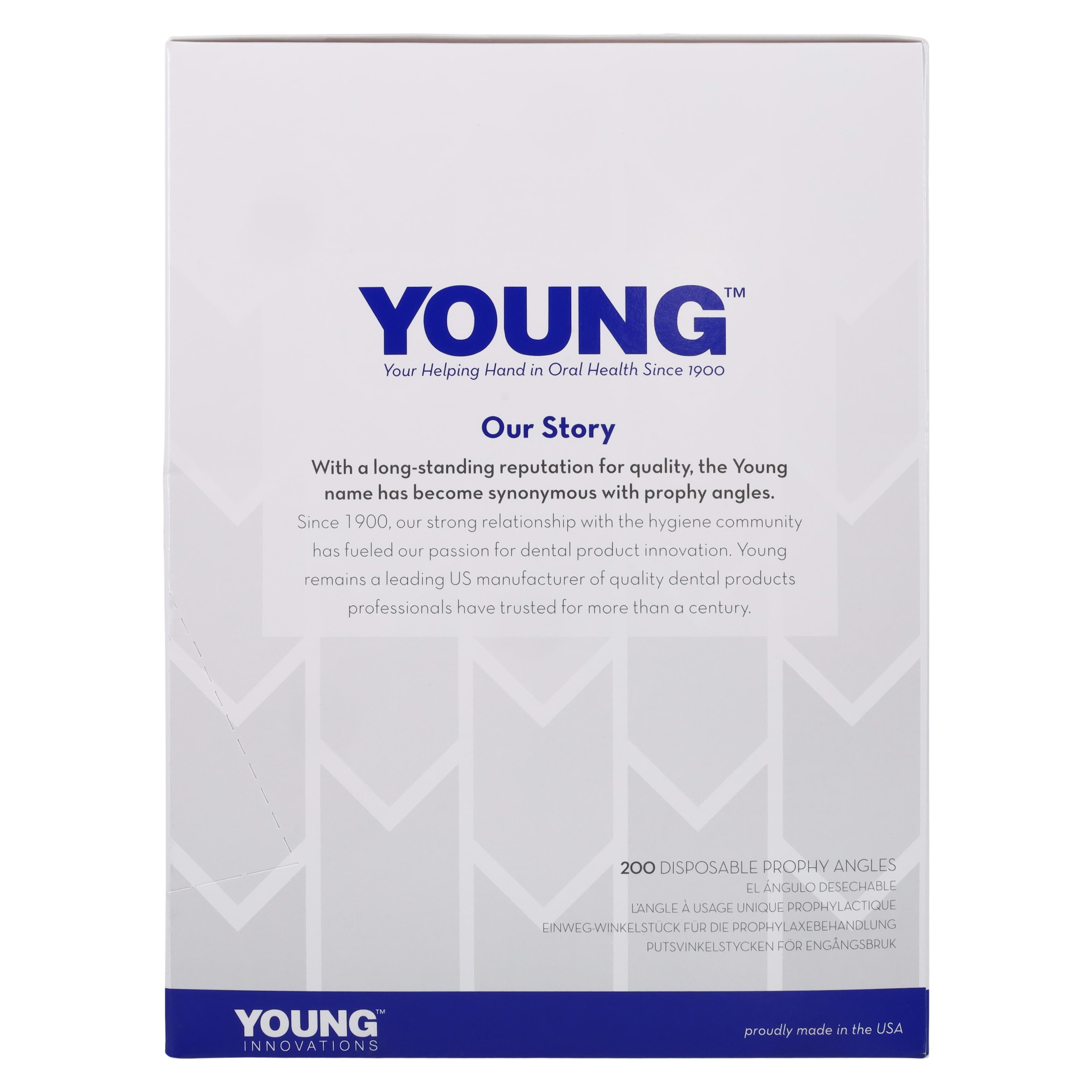 Young Classic Traditional Web LF Disposable Prophy Angles, Firm, Light Blue, Long, 4-Webbed Cup, Latex-Free, 200/Box, 131720 thumbnail 4