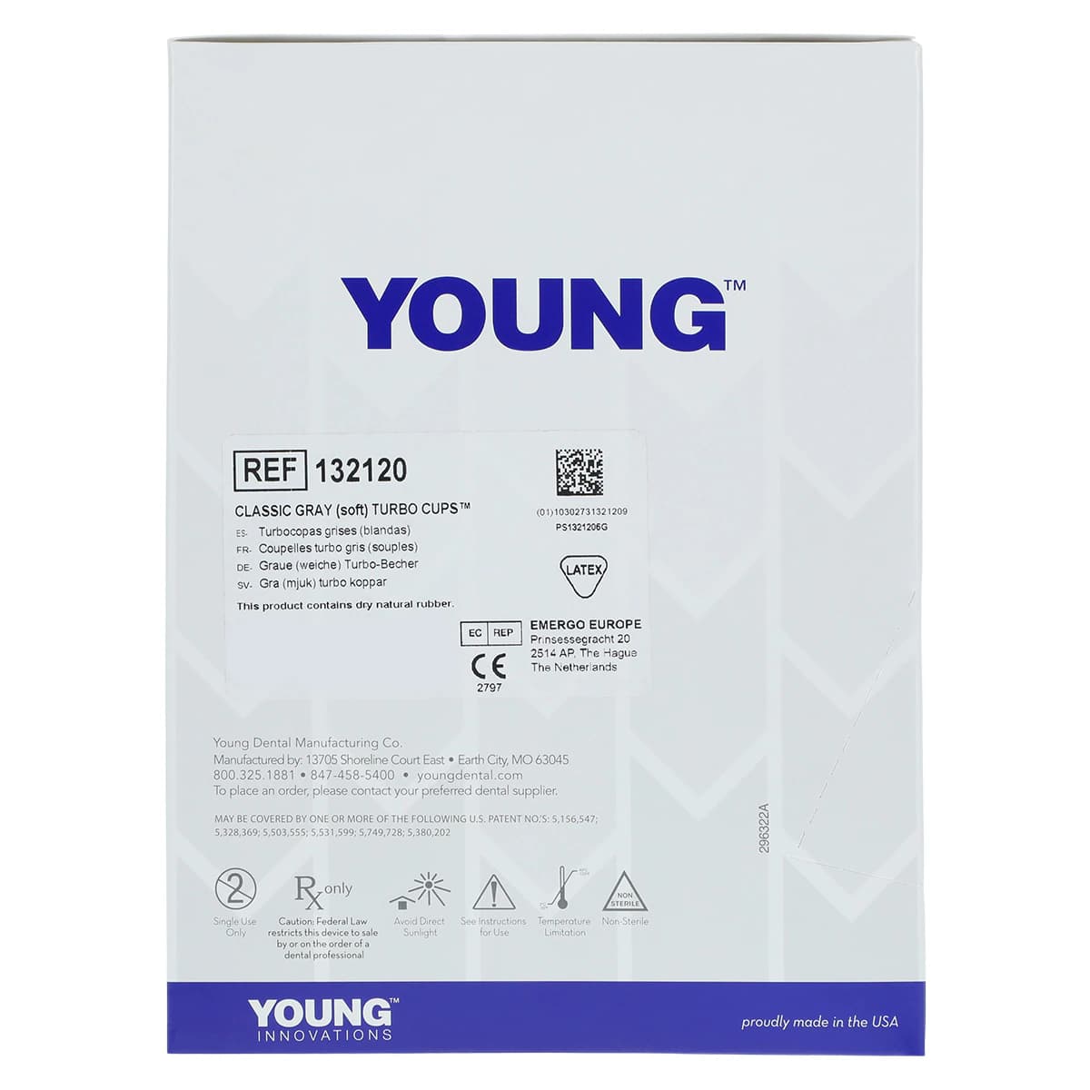Young Classic Turbo Disposable Prophy Angle, Soft Gray Cup, 90 Degree, 200/Box, 132120 thumbnail 4