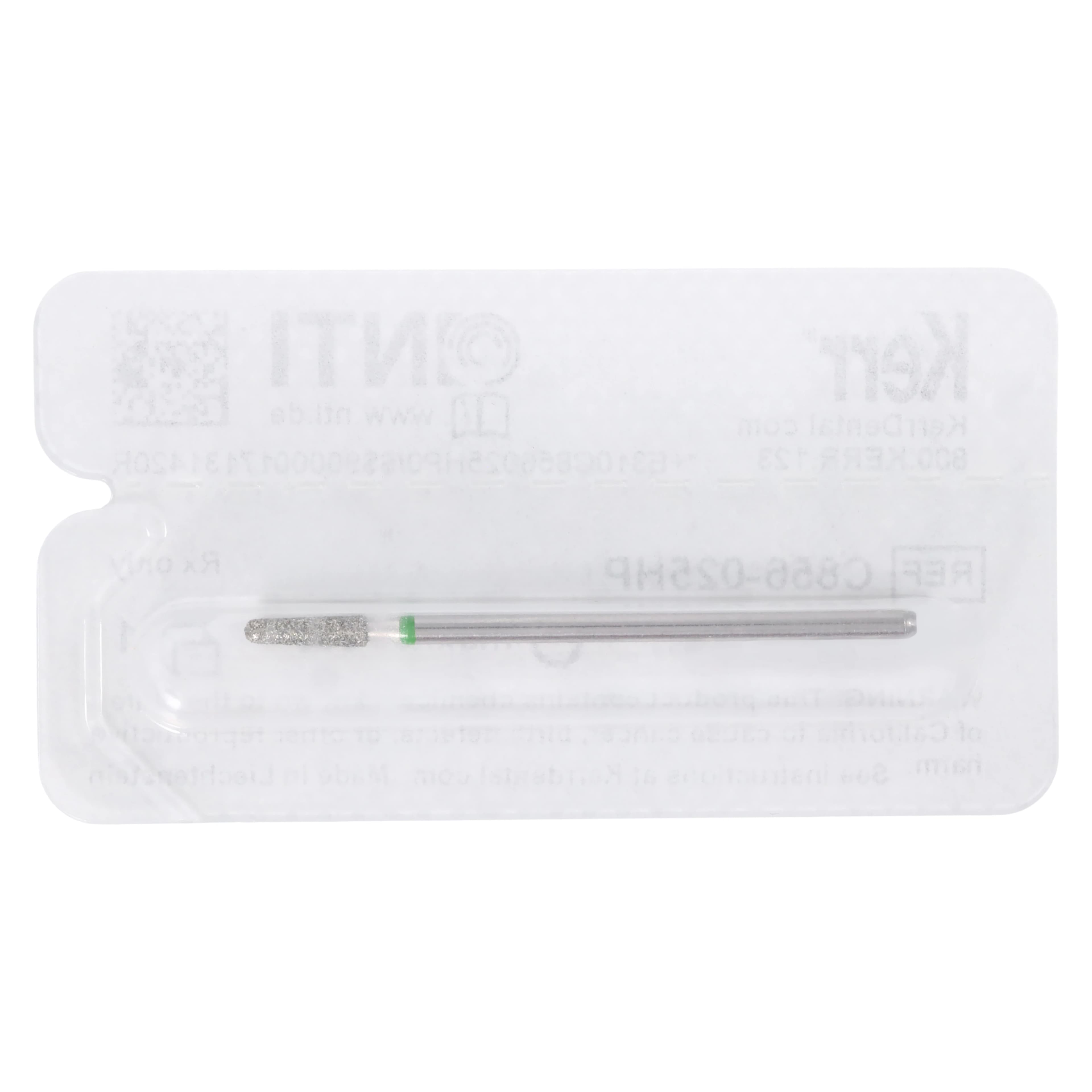 NTI HP Diamond Bur, Coarse, Round End Taper, #856-025, 2.5 mm Head Diameter, 8.0 mm Head Length, Green, C856-025HP thumbnail 5
