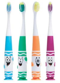 GUM Crayola Pip-Squeaks Kids Ultra-Soft Manual Toothbrush, Suction Cup, Tapered Head, Ages 2-5, Assorted Colors, 12/Box, 232PYZ - Pip-Squeaks Toothbrush, Suction Cup, Ultra Soft, Tapered Head, 1 Dozen/Box, 232PYZ - Image 1