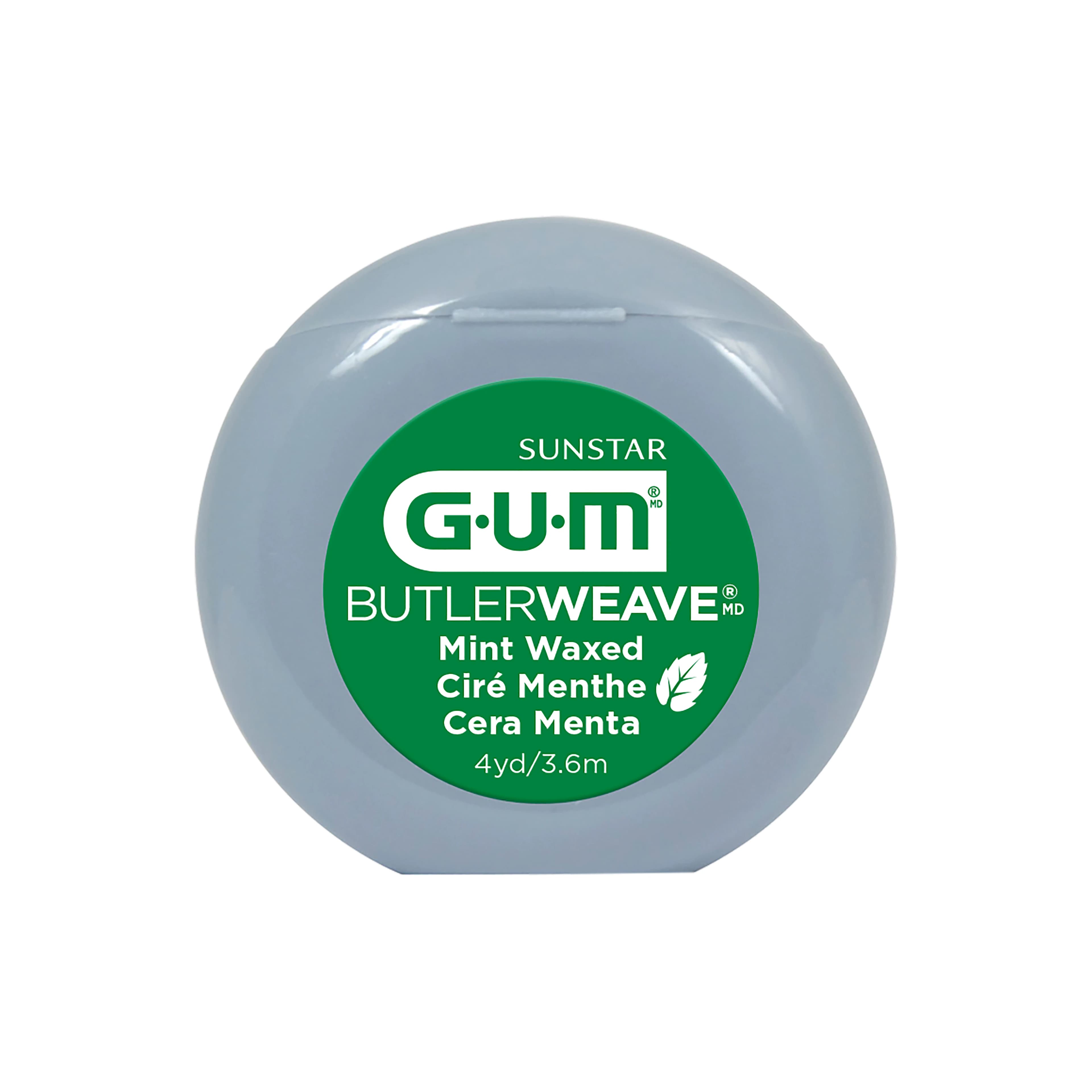 GUM ButlerWeave Waxed Dental Floss, Mint, 4 yd, 144/Pk, 1815PQB thumbnail 2