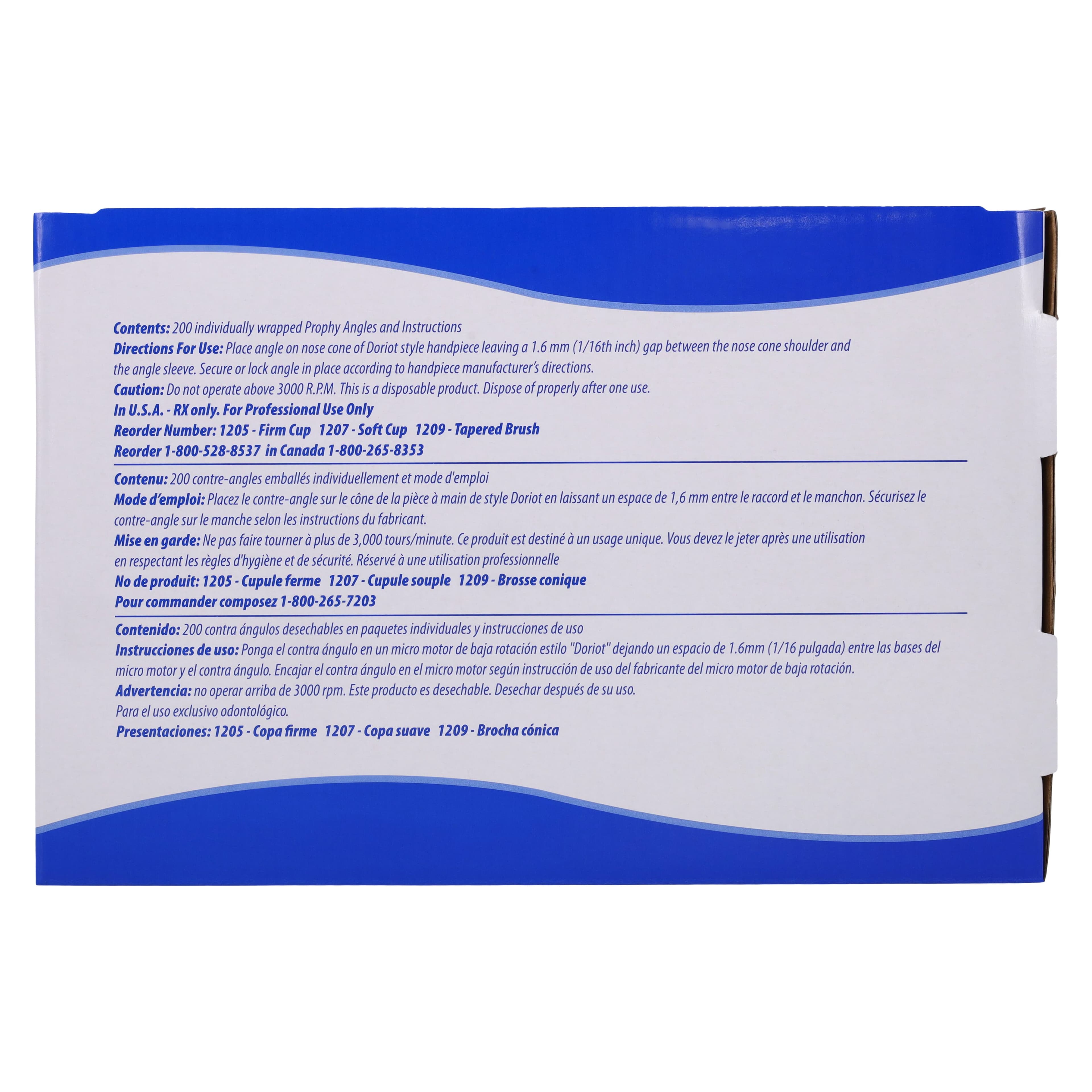 DuroPro® Disposable Prophy Angles, Soft Webbed Cup, Latex-Free, 200/Box, 1207PLT thumbnail 5