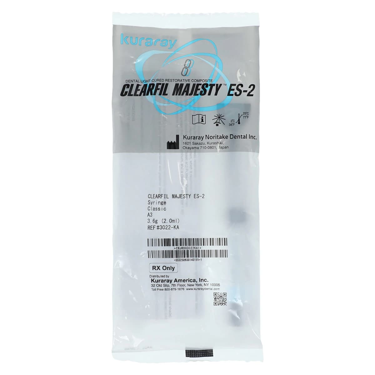 Clearfil Majesty ES-2 Classic Universal Nanohybrid Composite, Syringe Refill, A3, 3.6 g, 3022KA - Clearfil Majesty ES-2 Classic A3 Syr 3.6g - Image 1
